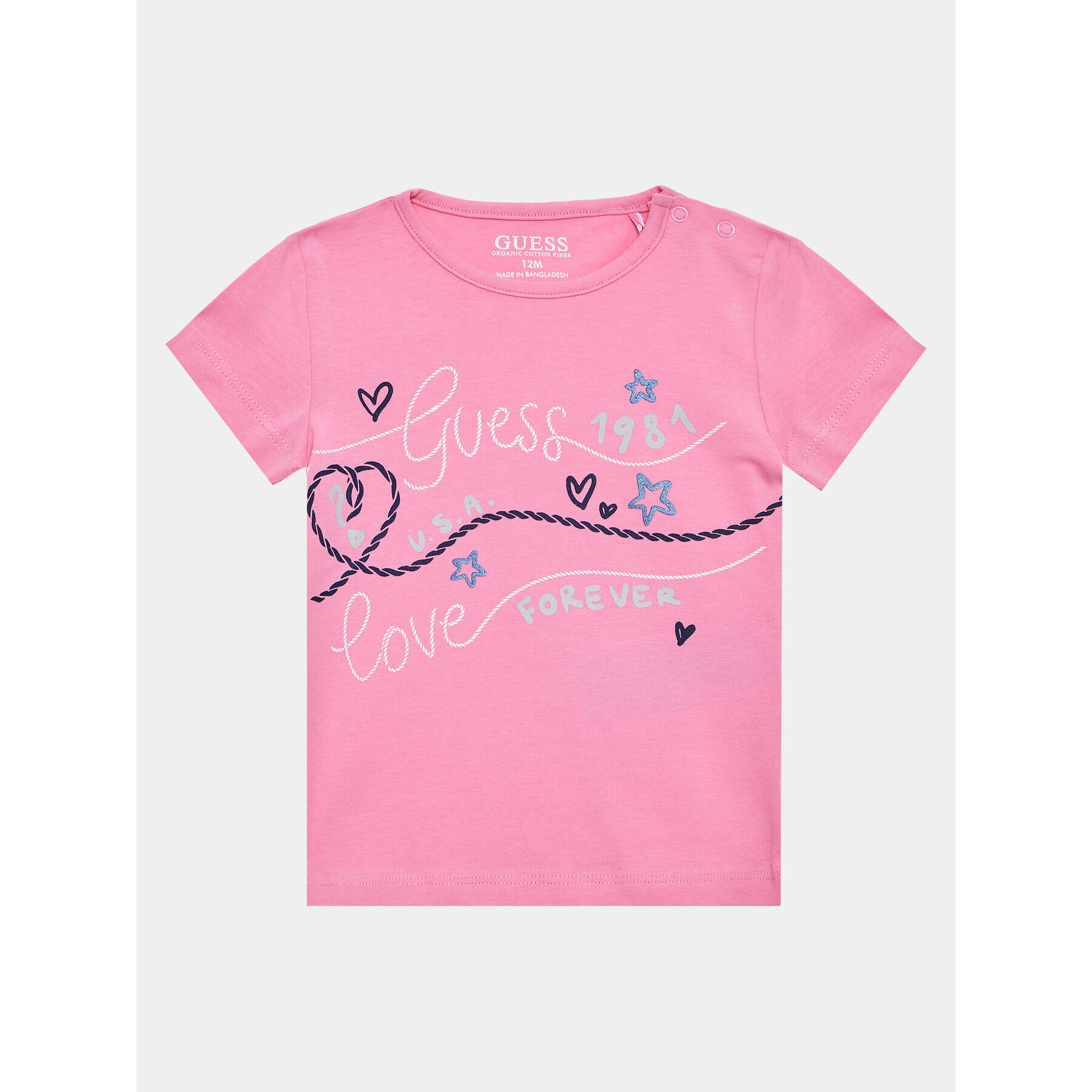 Guess Тишърт A3GI02 K6YW1 Розов Regular Fit - Pepit.bg