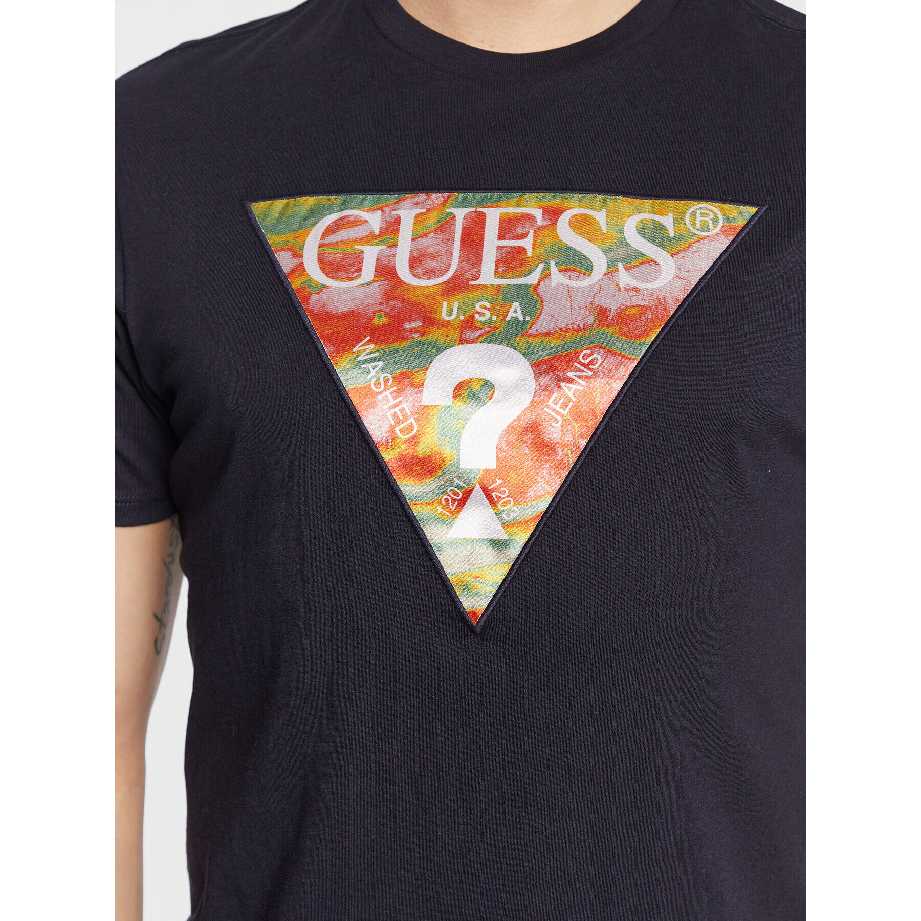 Guess Тишърт Abstract Logo M3GI57 K9RM1 Тъмносин Slim Fit - Pepit.bg