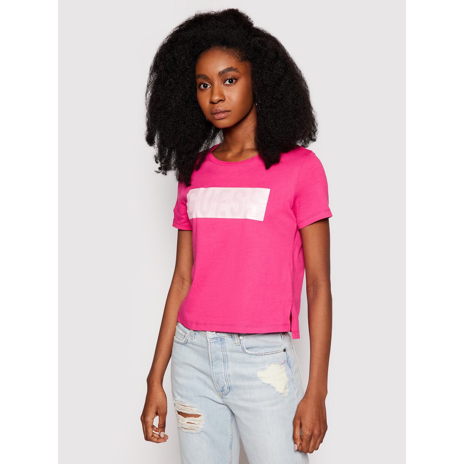 Guess Тишърт Adria W1RI05 JA900 Розов Regular Fit - Pepit.bg