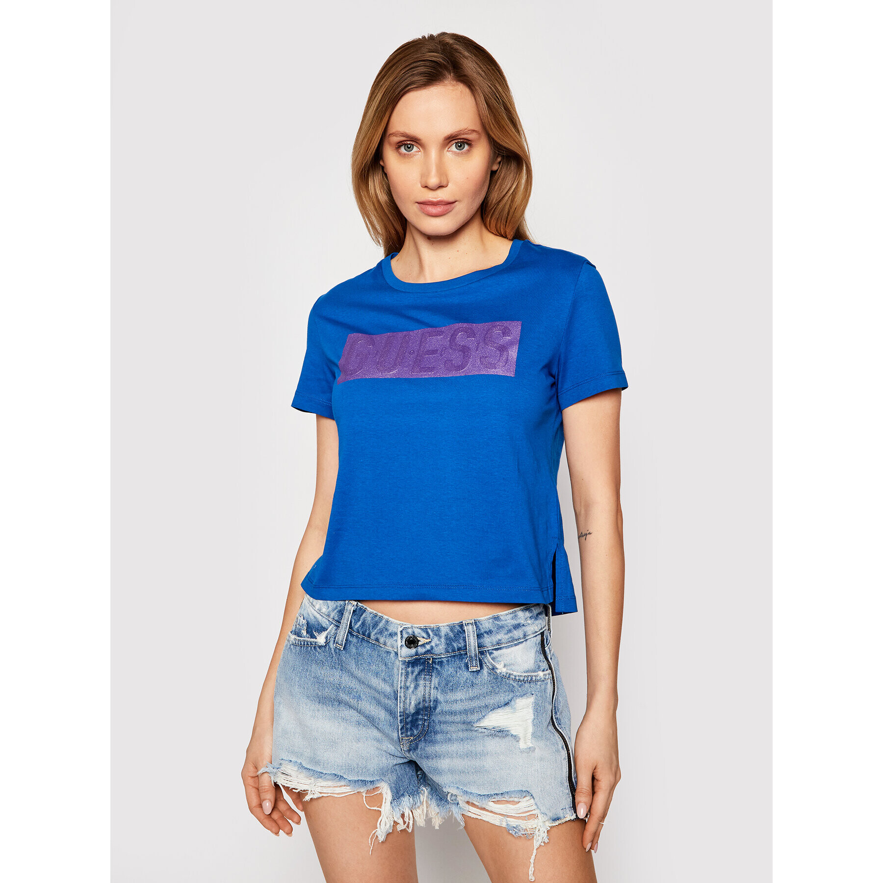 Guess Тишърт Adria W1RI05 JA900 Син Regular Fit - Pepit.bg