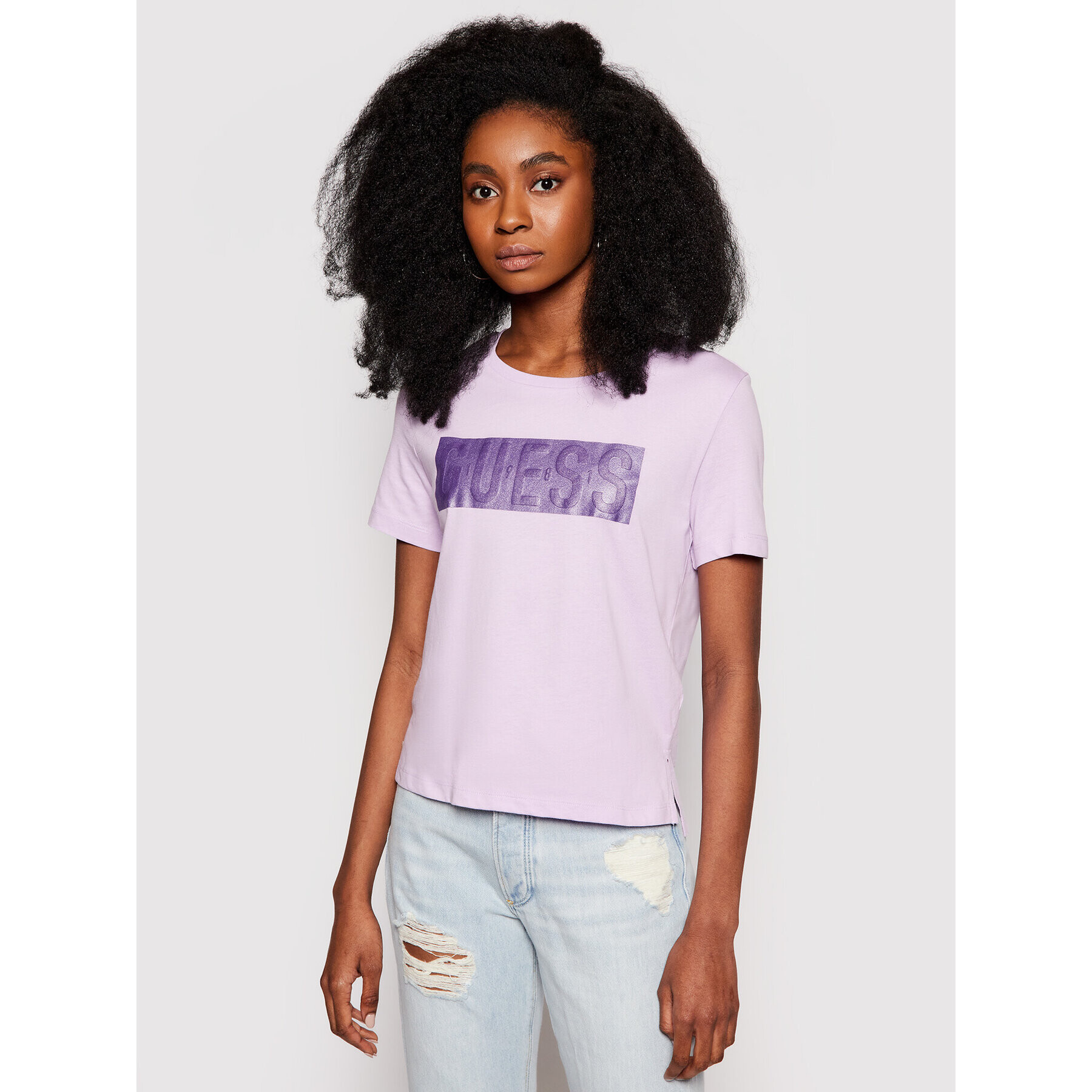 Guess Тишърт Adria W1RI05 JA900 Виолетов Regular Fit - Pepit.bg