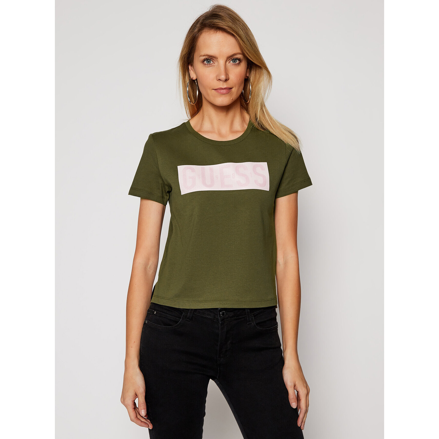Guess Тишърт Adria W1RI05 JA900 Зелен Regular Fit - Pepit.bg