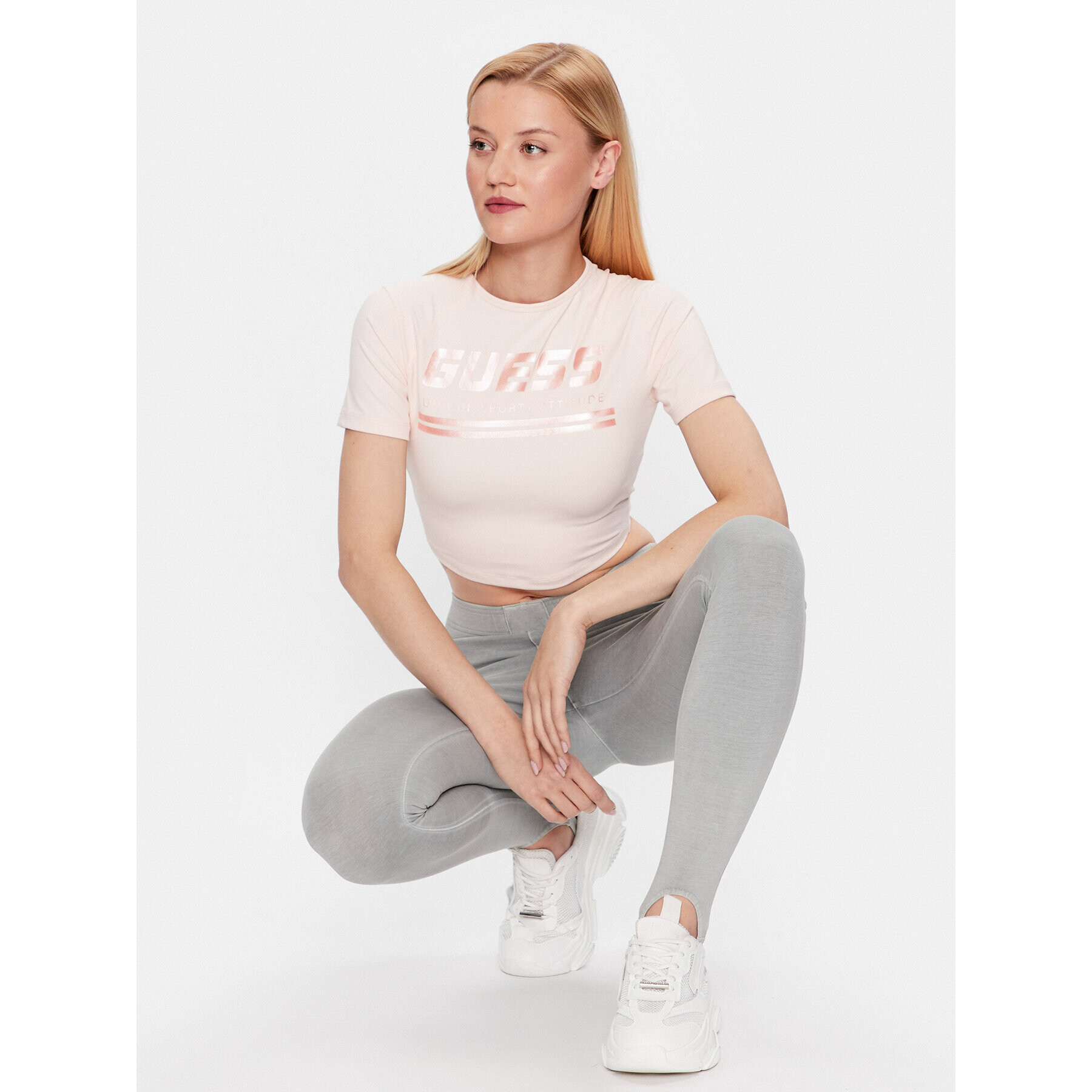 Guess Тишърт Aggie V3YP00 MC04N Розов Regular Fit - Pepit.bg