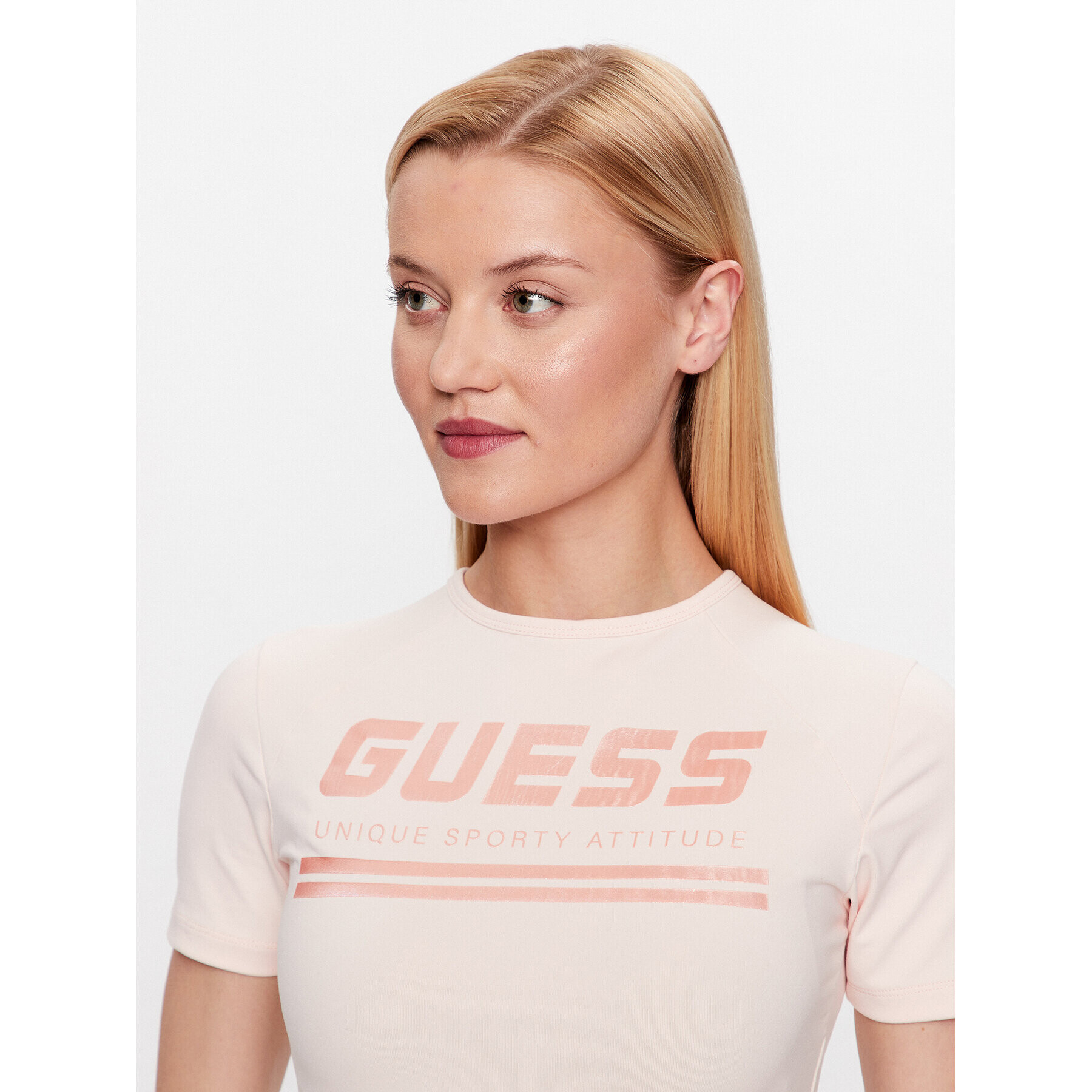 Guess Тишърт Aggie V3YP00 MC04N Розов Regular Fit - Pepit.bg