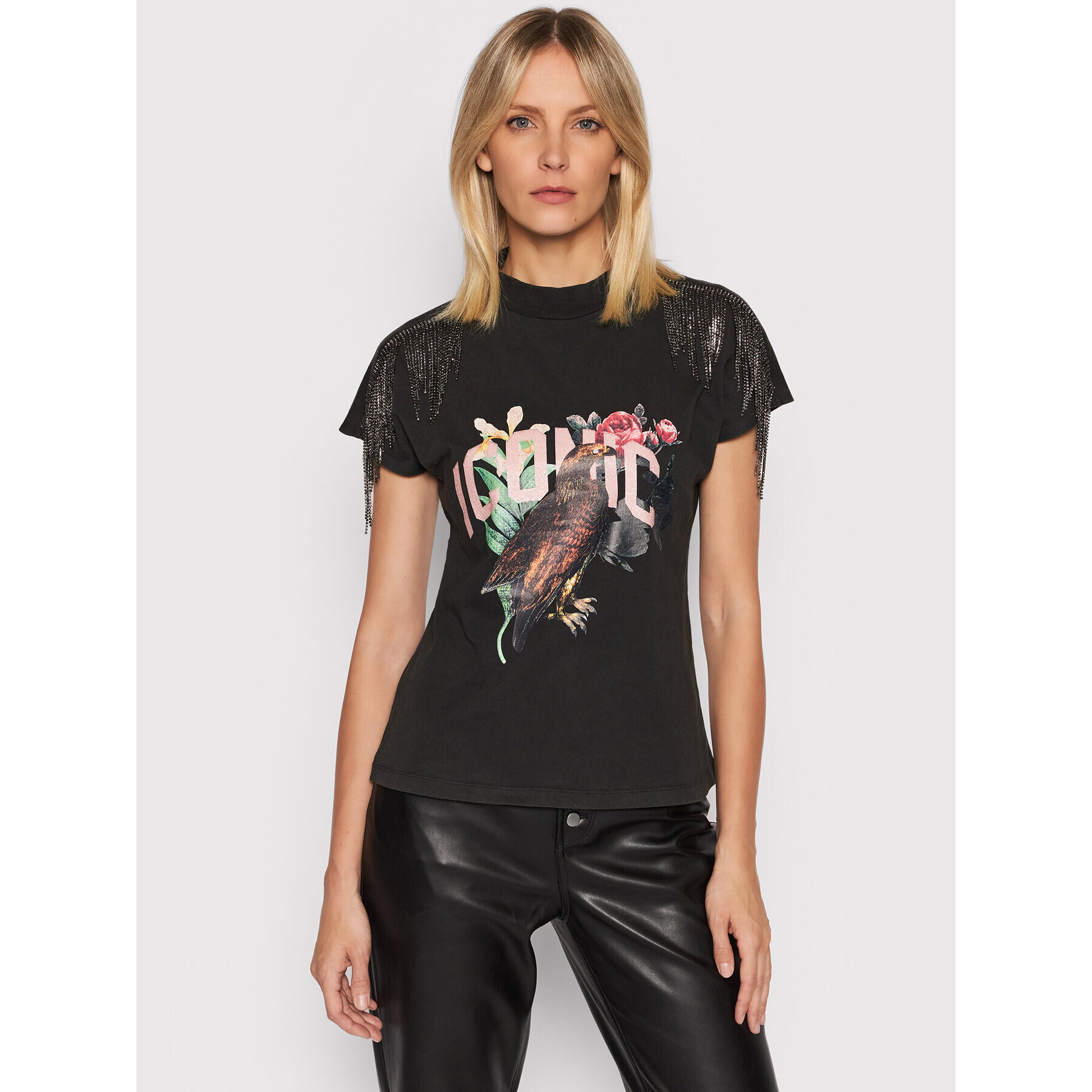 Guess Тишърт Ainhoa W1BI16 I3Z11 Черен Regular Fit - Pepit.bg