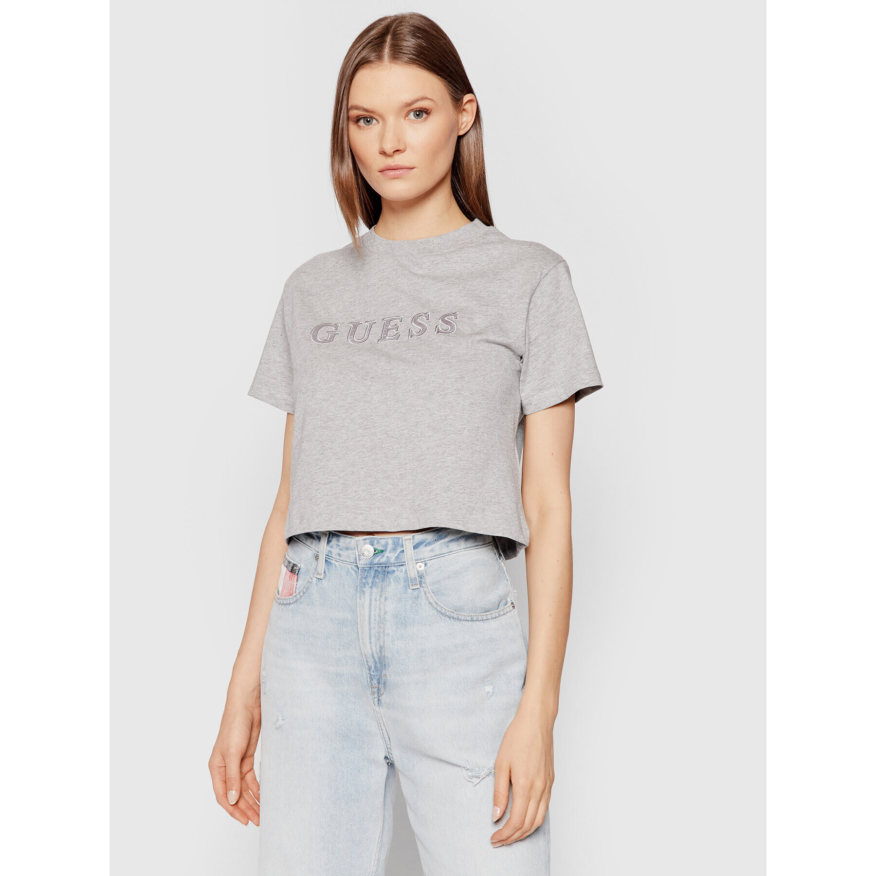 Guess Тишърт Alexia O1GA06 K8HM0 Сив Regular Fit - Pepit.bg