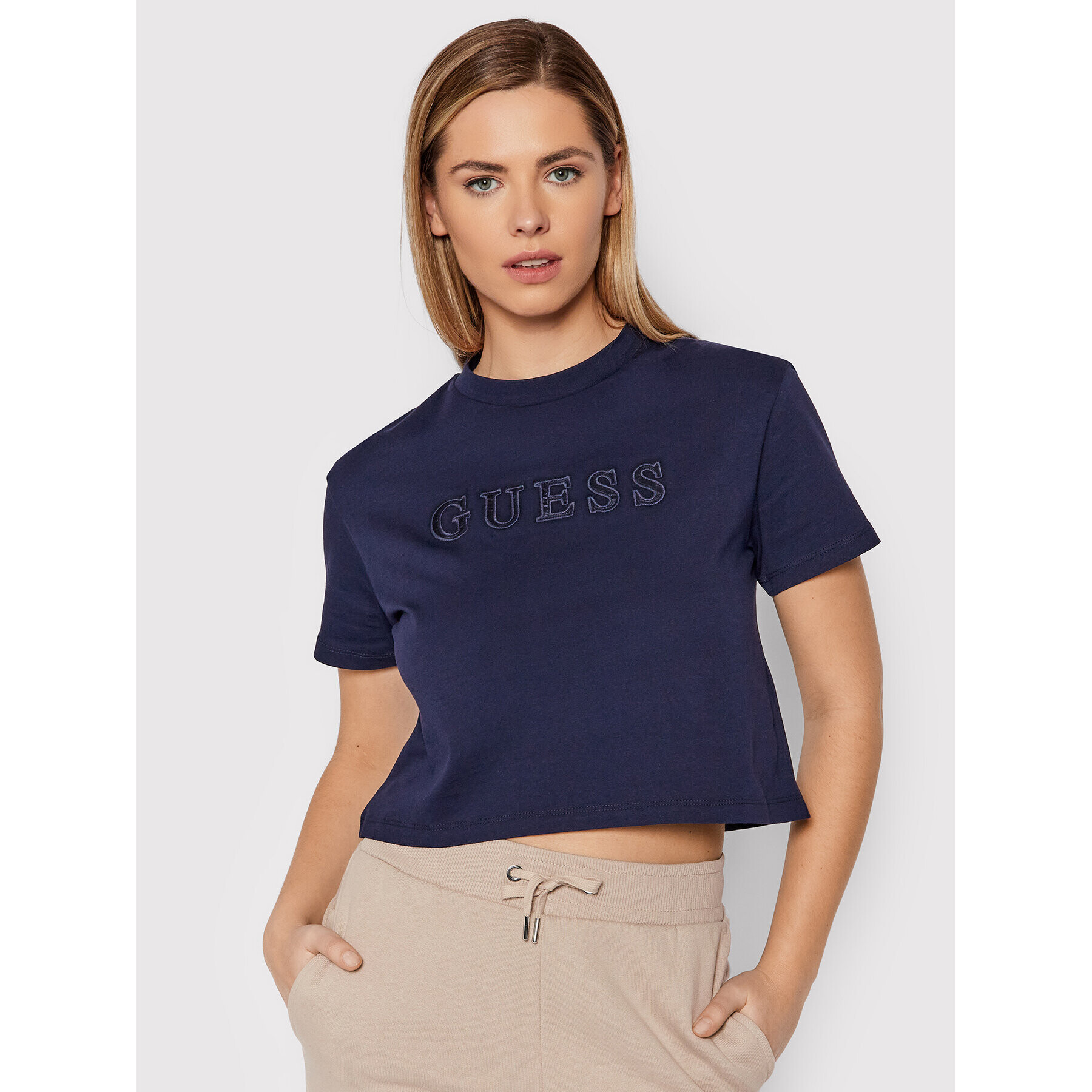 Guess Тишърт V2RI07 K8HM0 Тъмносин Regular Fit - Pepit.bg