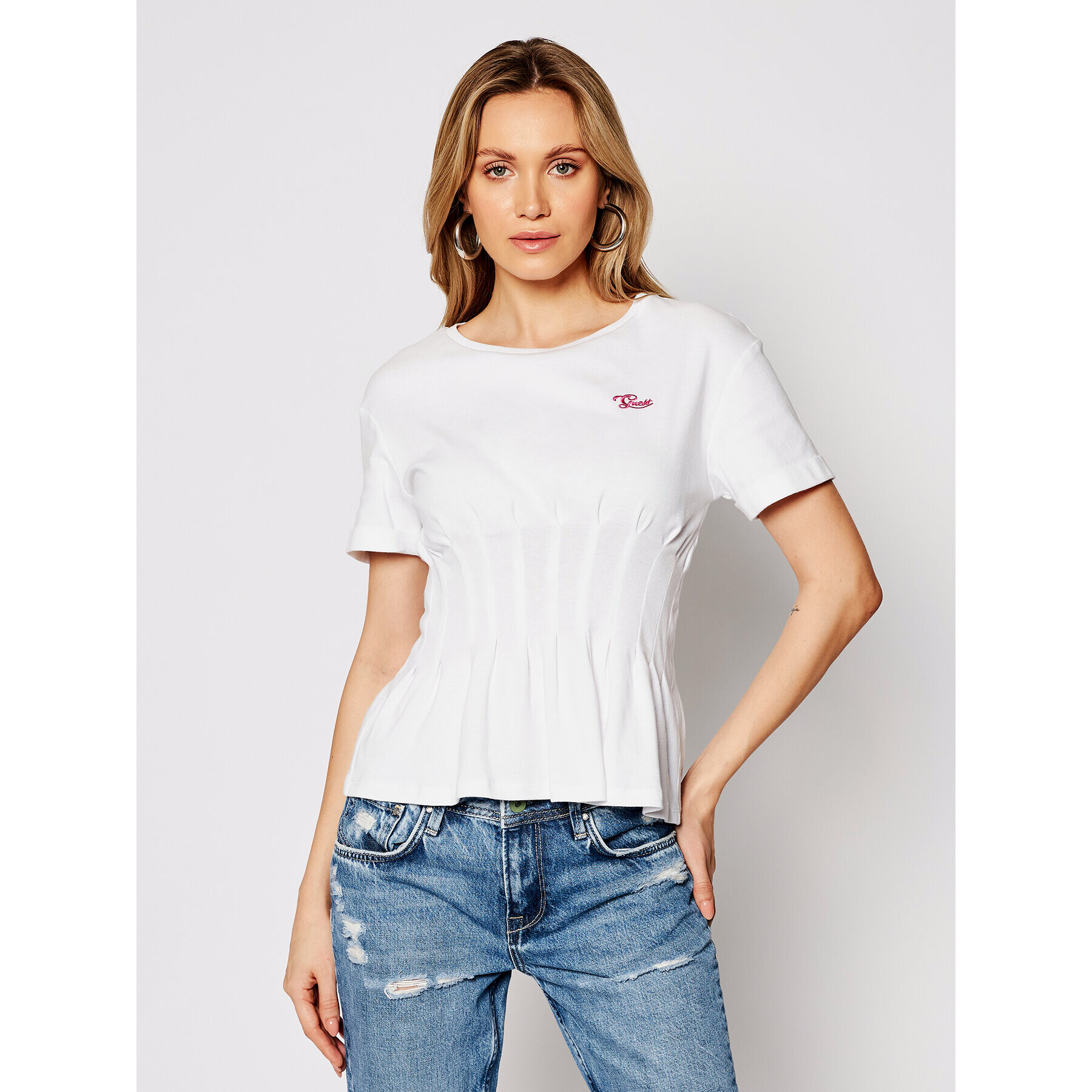 Guess Тишърт Alyssa Tee W1GI83 K8HT1 Бял Slim Fit - Pepit.bg