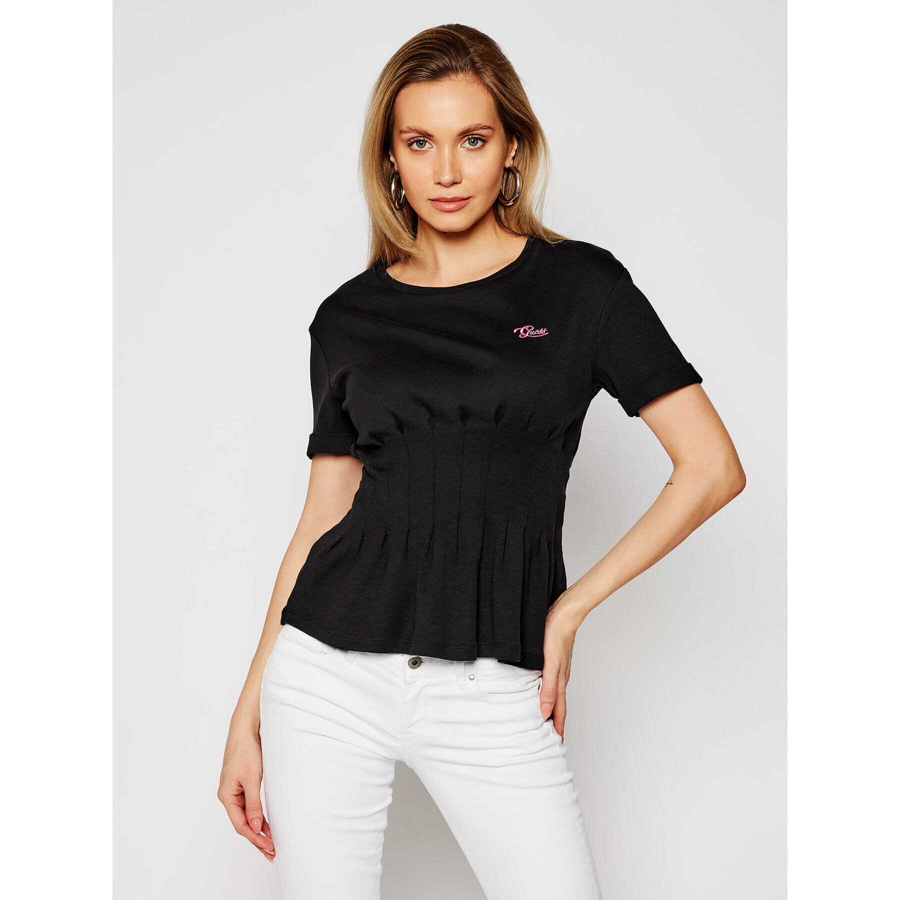 Guess Тишърт Alyssa Tee W1GI83 K8HT1 Черен Slim Fit - Pepit.bg