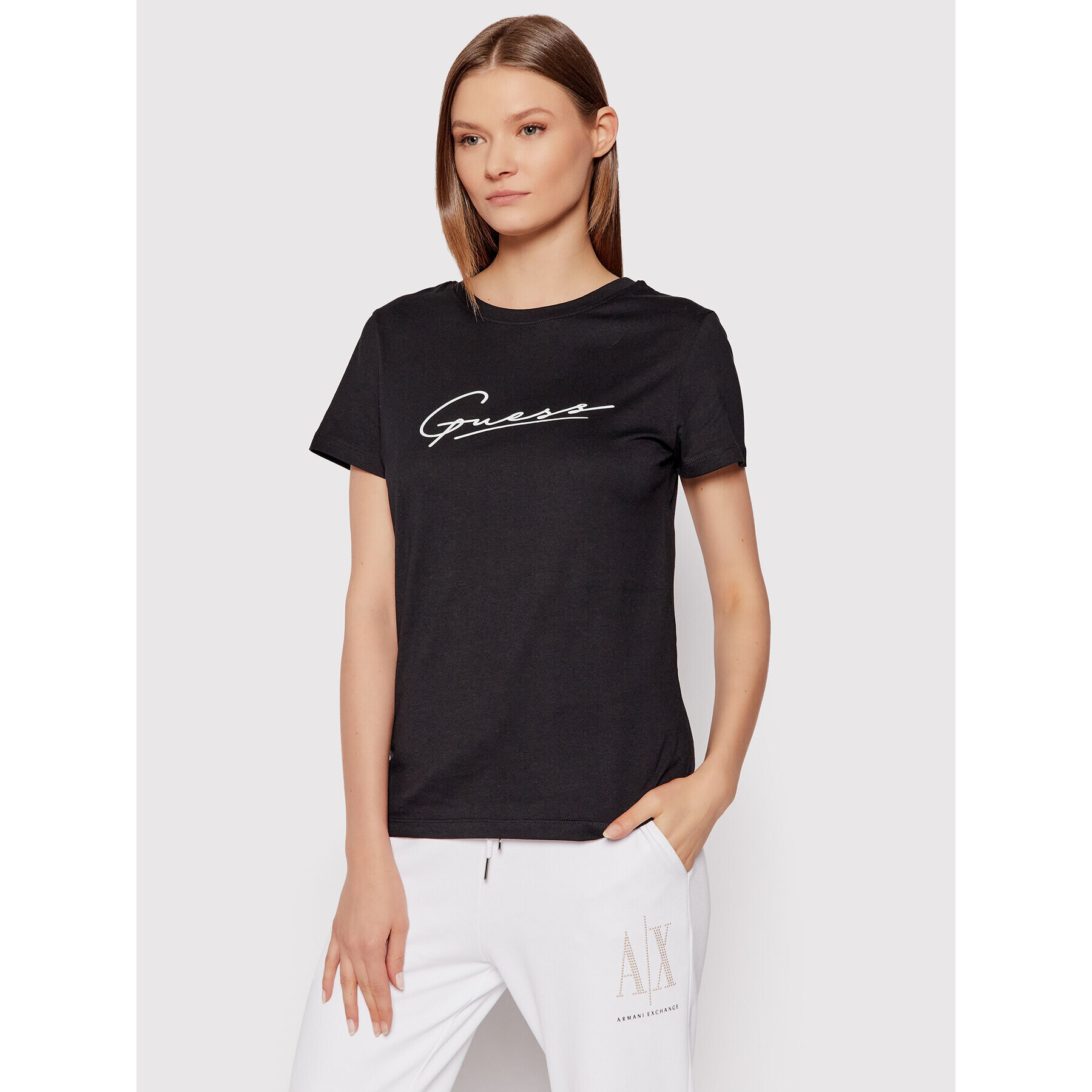 Guess Тишърт Amelia O1BA08 K8HM0 Черен Regular Fit - Pepit.bg
