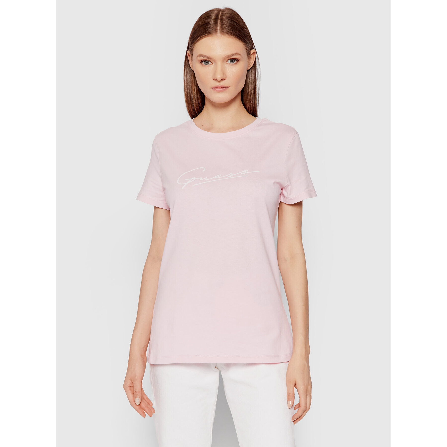 Guess Тишърт Amelia O1BA08 K8HM0 Розов Regular Fit - Pepit.bg