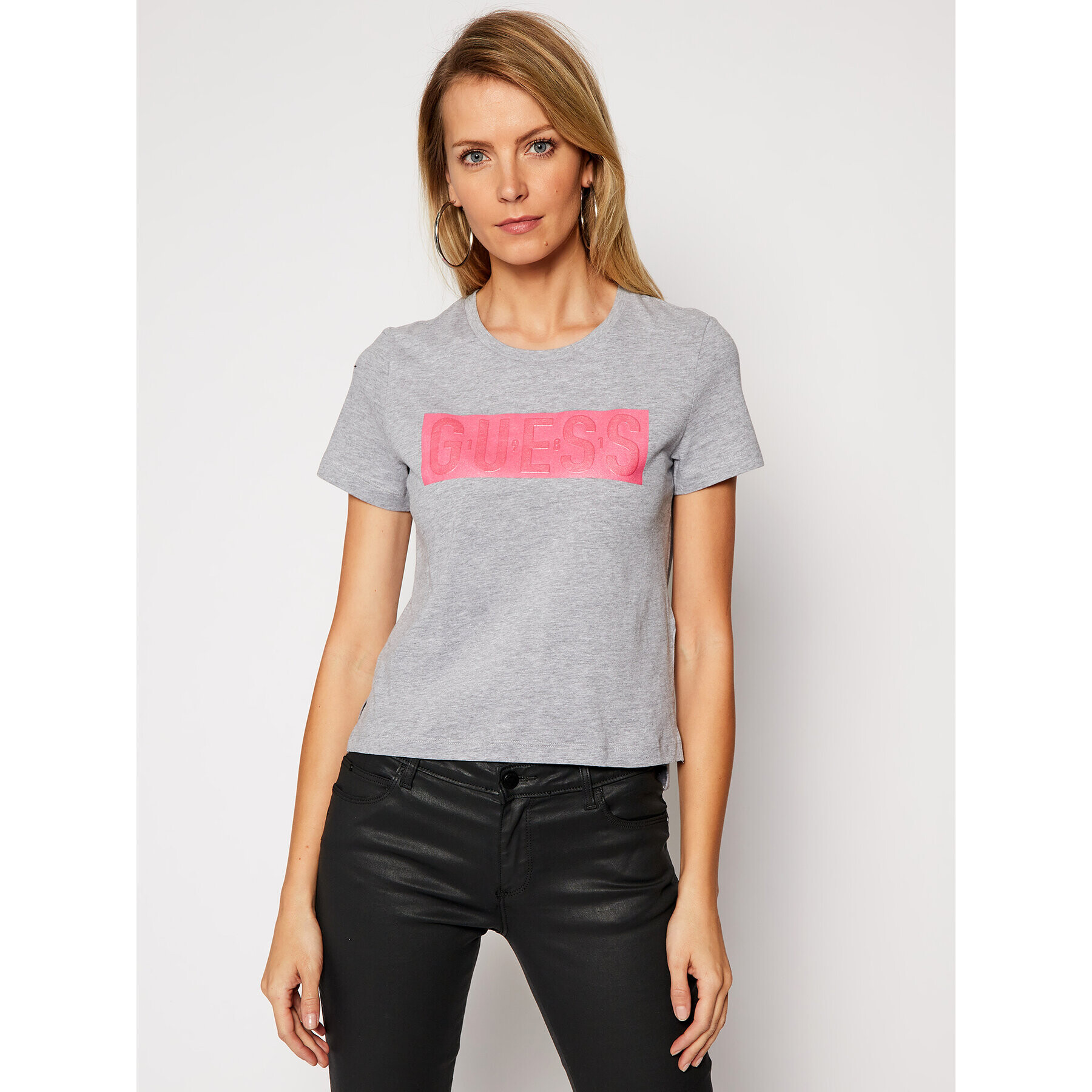 Guess Тишърт Andria Tee W1RI05 JA900 Сив Regular Fit - Pepit.bg