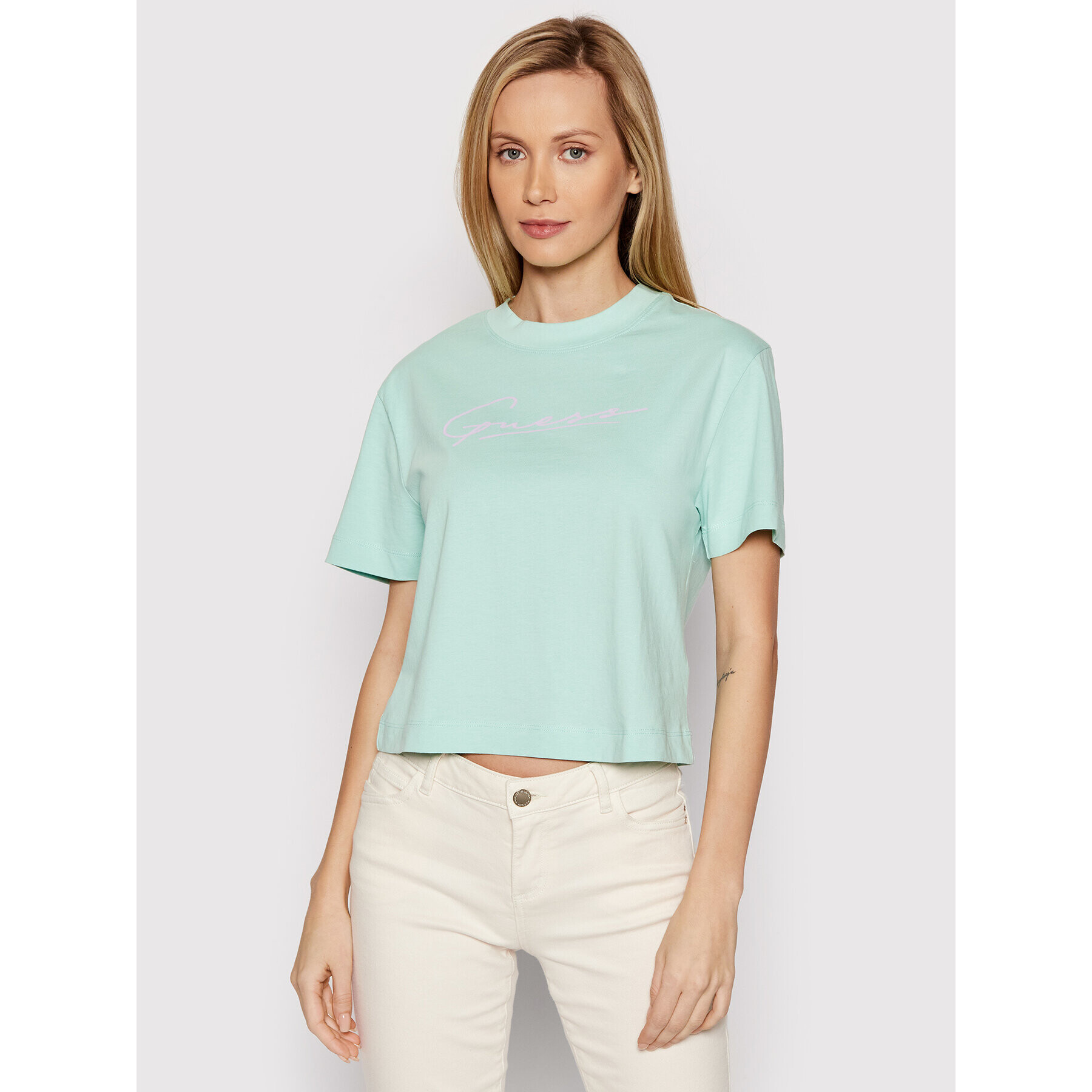 Guess Тишърт Anne V2RI06 I3Z11 Зелен Relaxed Fit - Pepit.bg