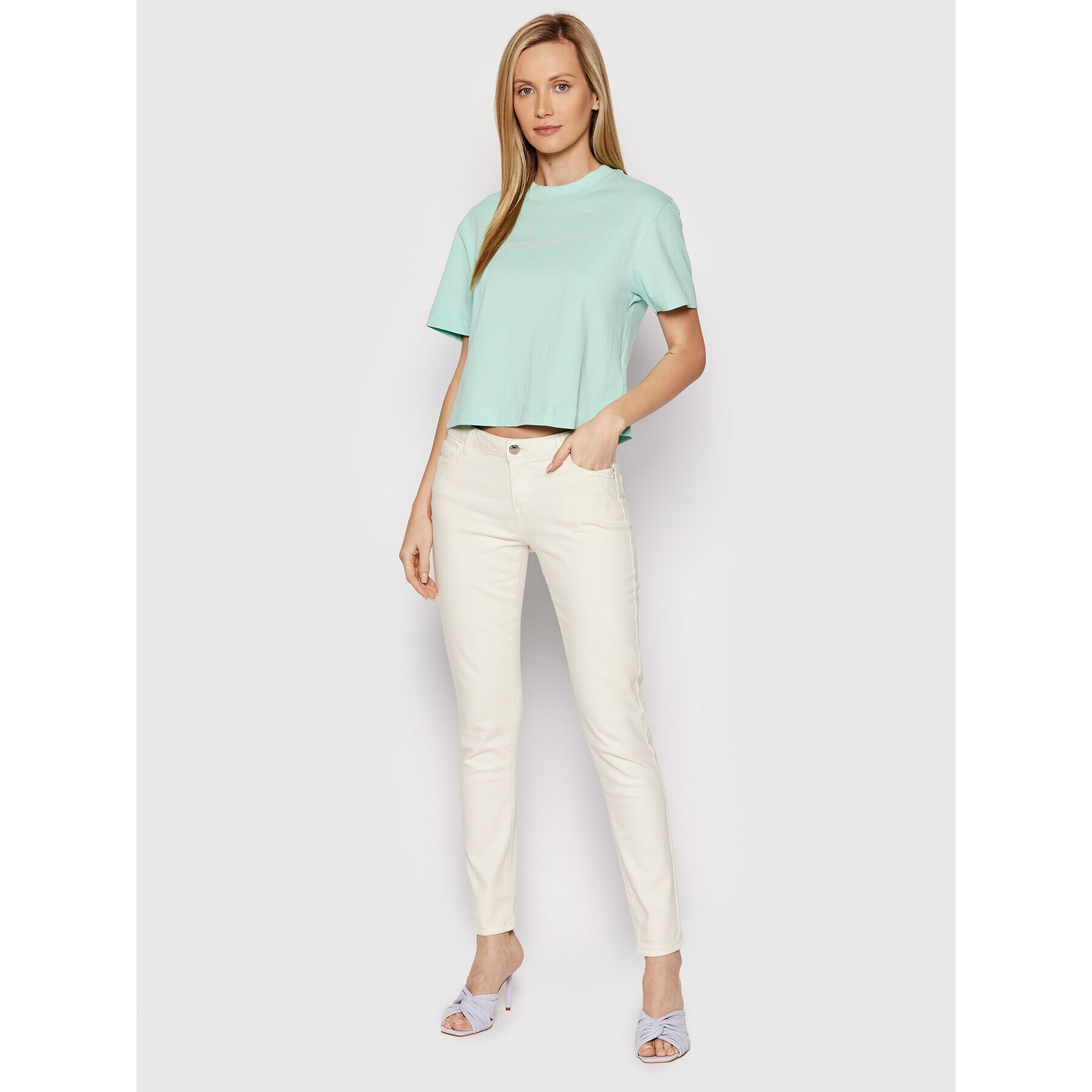 Guess Тишърт Anne V2RI06 I3Z11 Зелен Relaxed Fit - Pepit.bg
