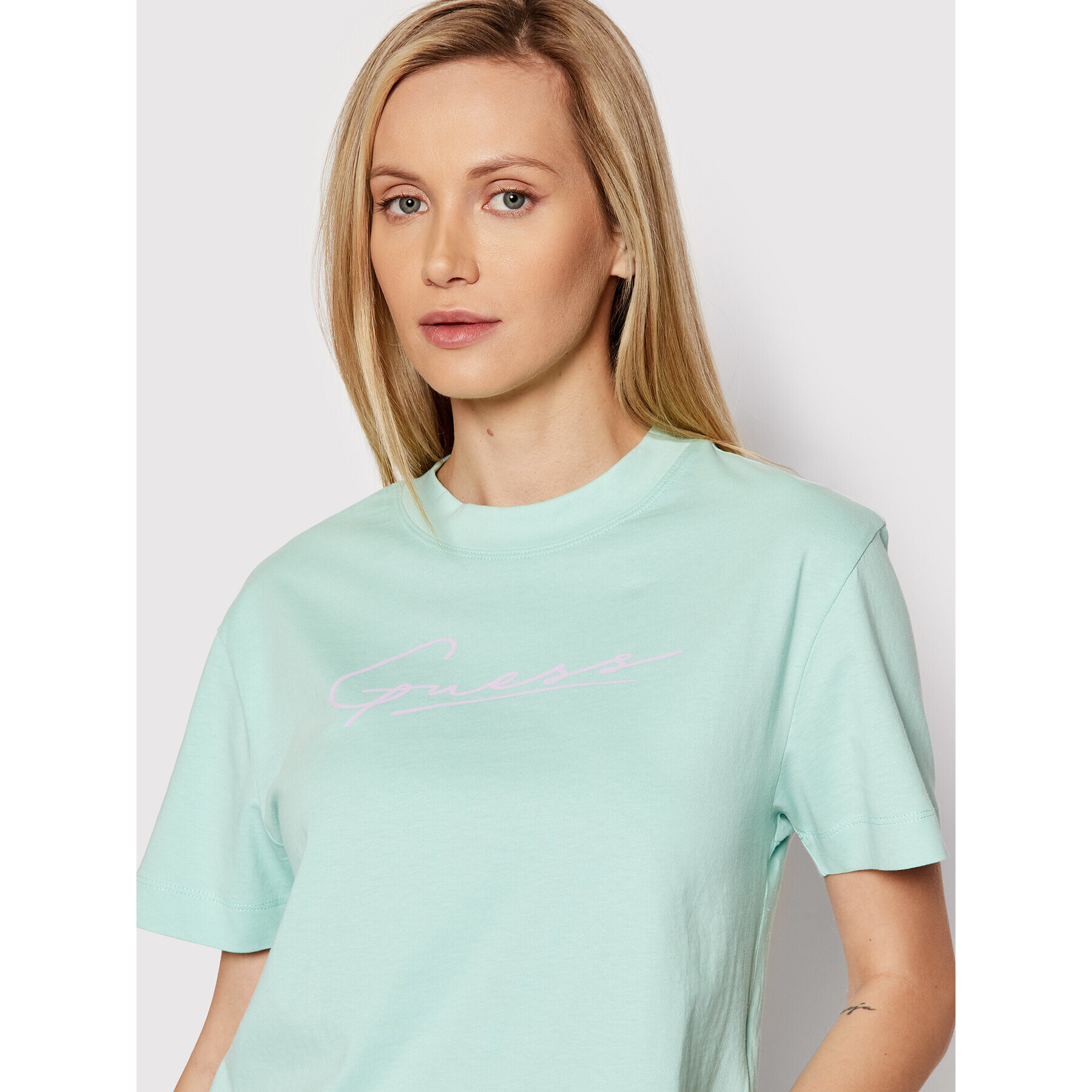 Guess Тишърт Anne V2RI06 I3Z11 Зелен Relaxed Fit - Pepit.bg