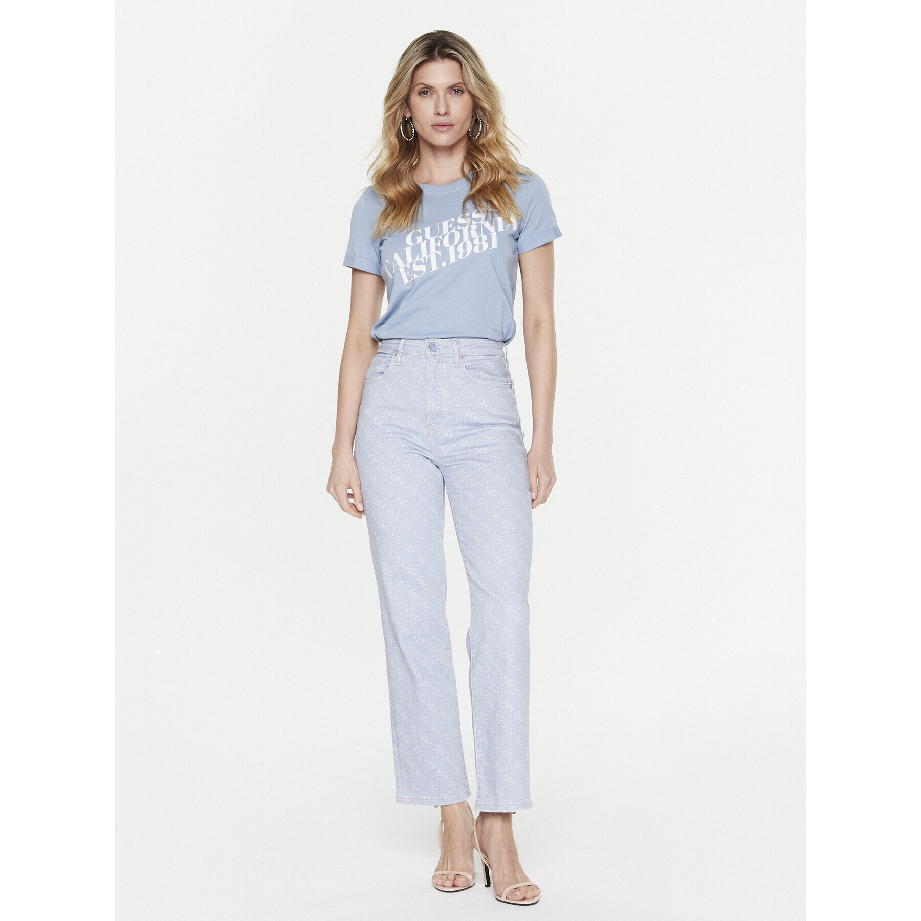Guess Тишърт Aurelia W3RI26 JA914 Син Regular Fit - Pepit.bg