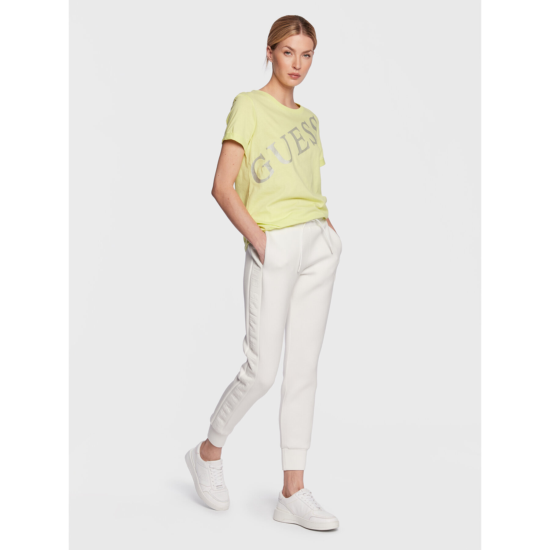 Guess Тишърт Benita W3RI27 JA914 Жълт Regular Fit - Pepit.bg