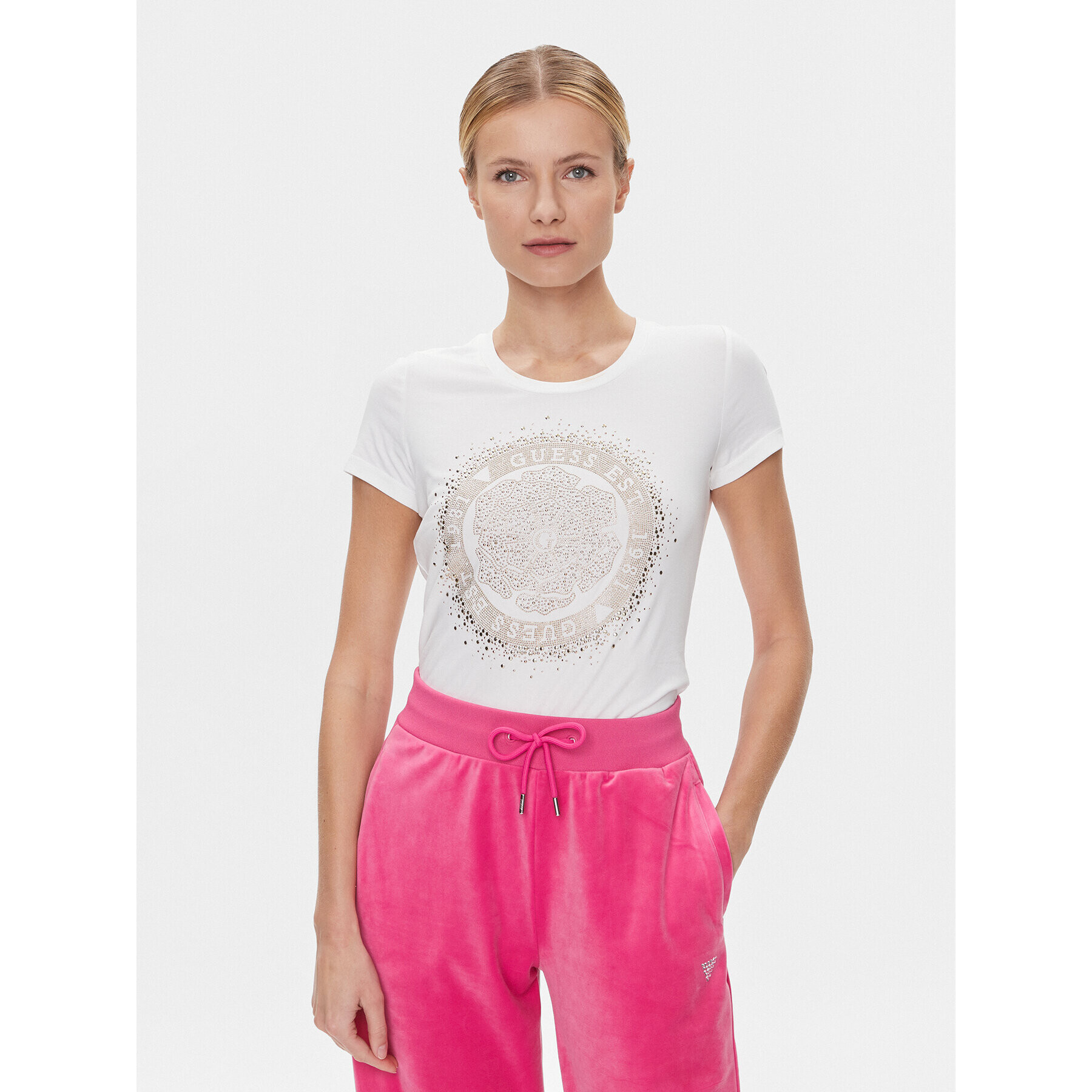 Guess Тишърт Camelia W4RI47 J1314 Бял Slim Fit - Pepit.bg