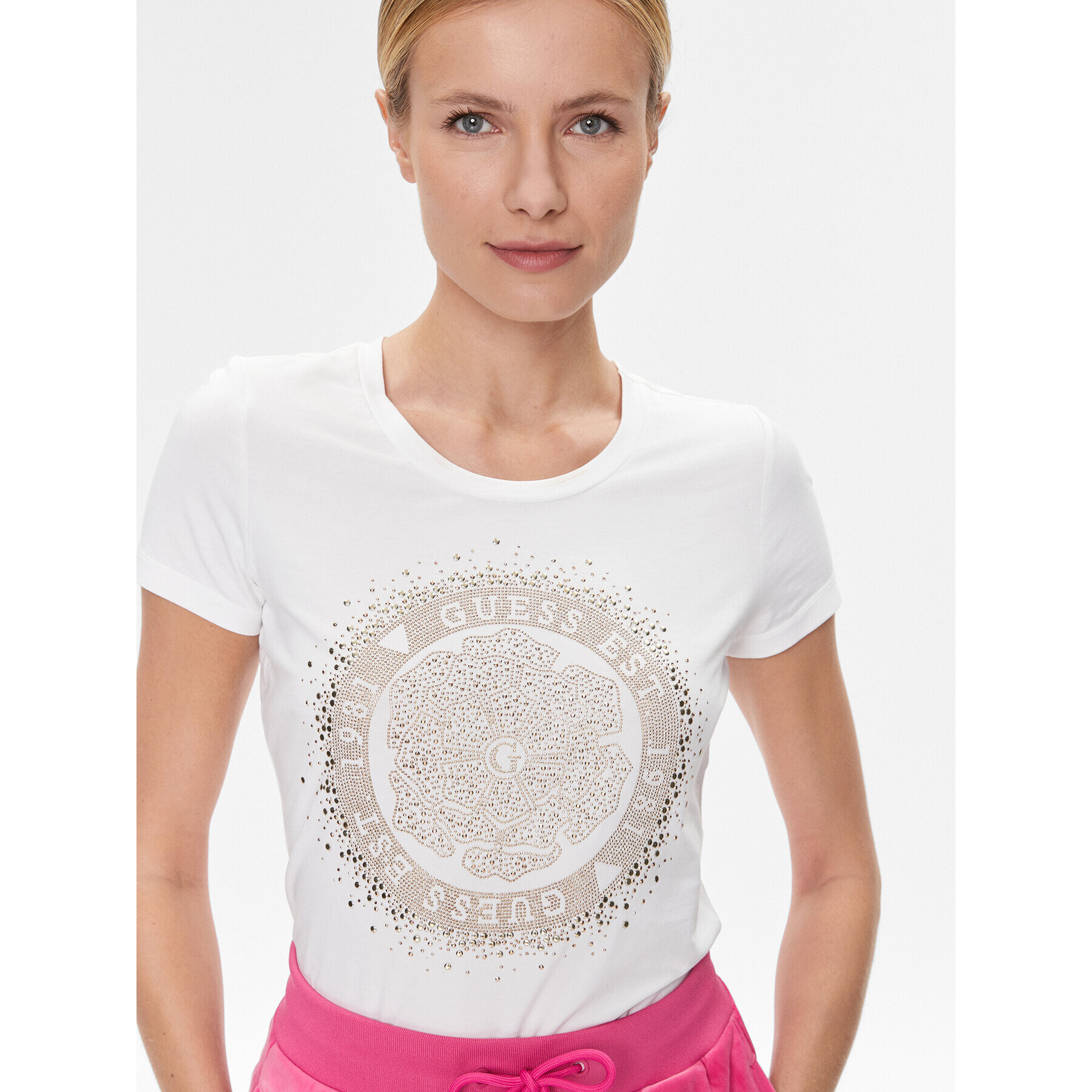 Guess Тишърт Camelia W4RI47 J1314 Бял Slim Fit - Pepit.bg