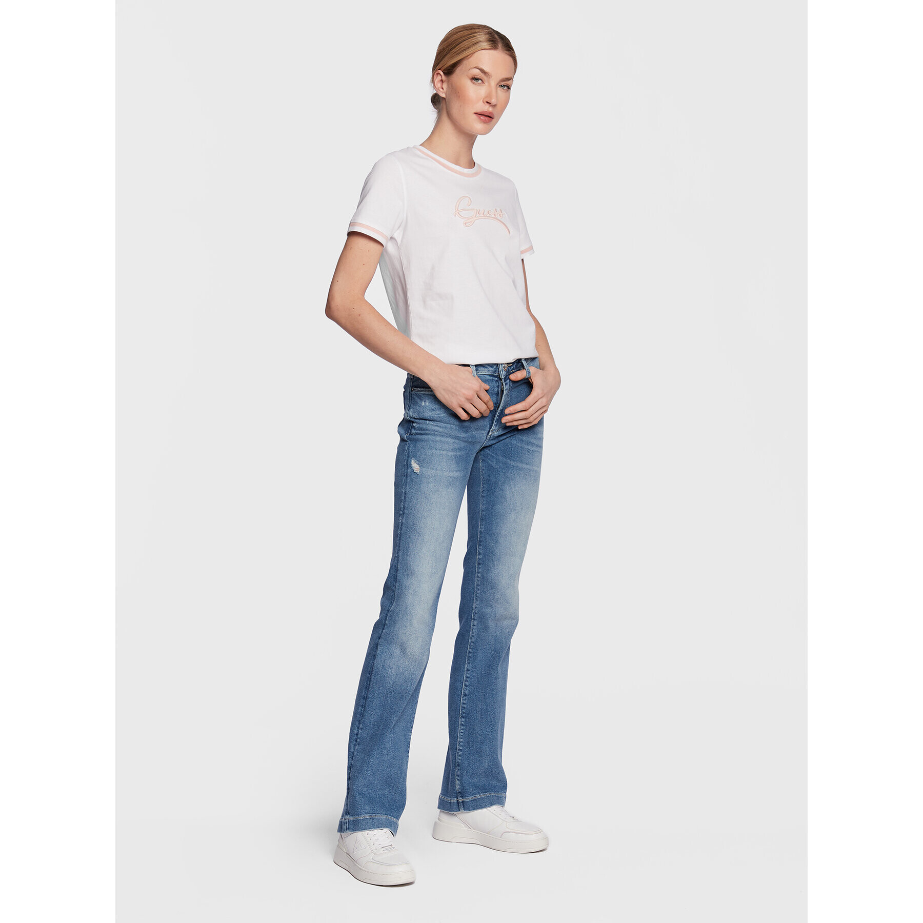 Guess Тишърт Camila W3RI31 I3Z11 Бял Regular Fit - Pepit.bg