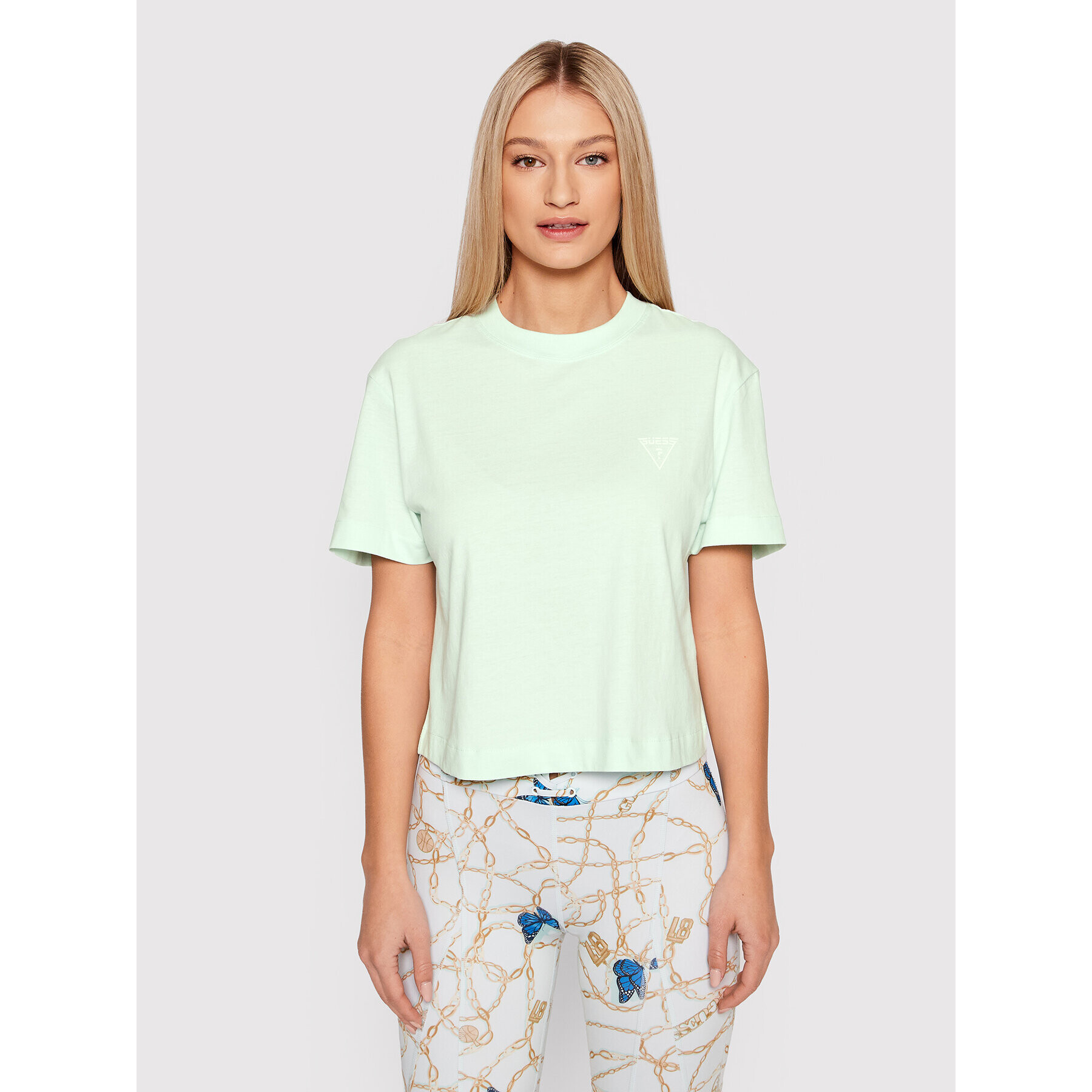 Guess Тишърт Cammie V2GI09 K8HM0 Зелен Regular Fit - Pepit.bg
