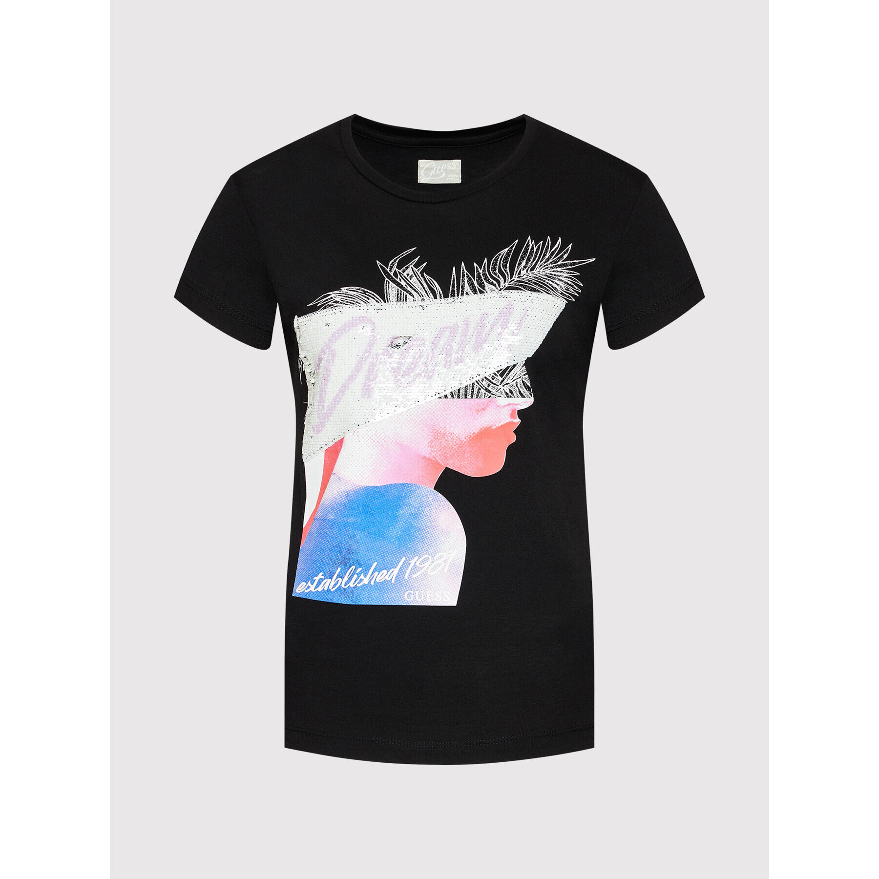 Guess Тишърт Cassandre W1YI0F K46D1 Черен Regular Fit - Pepit.bg