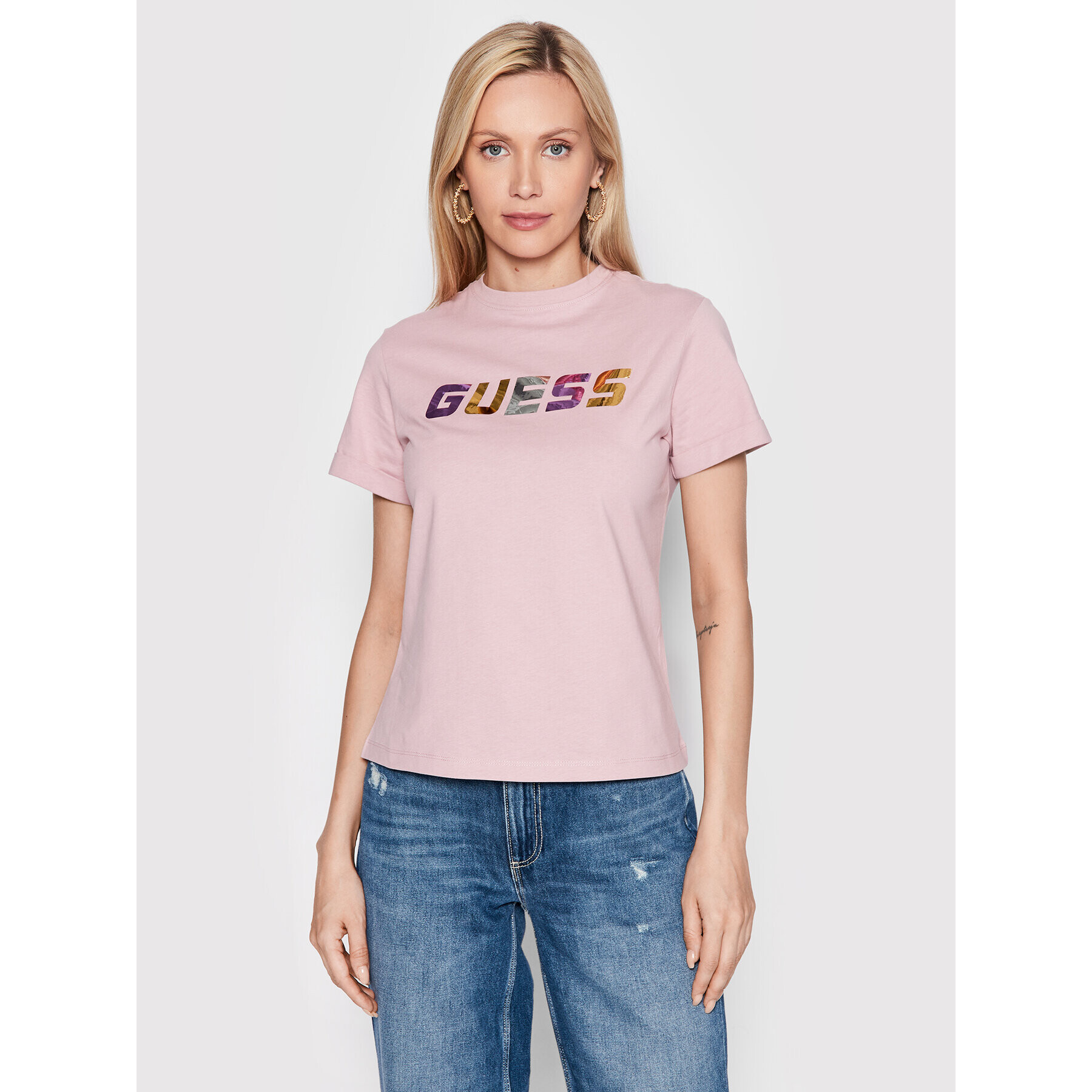 Guess Тишърт Chryssa V2YI04 I3Z11 Розов Regular Fit - Pepit.bg