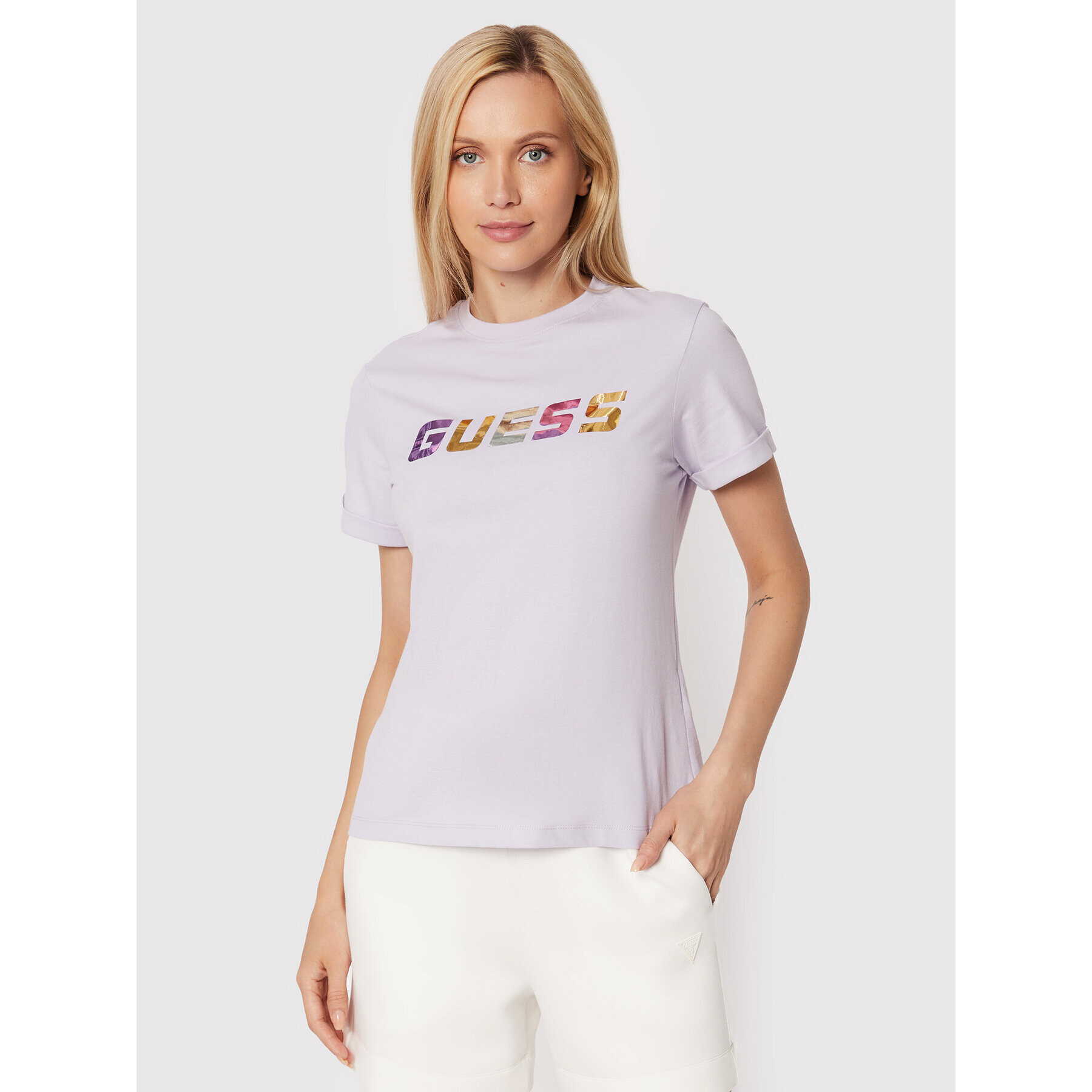 Guess Тишърт Chryssa V2YI04 I3Z11 Виолетов Regular Fit - Pepit.bg