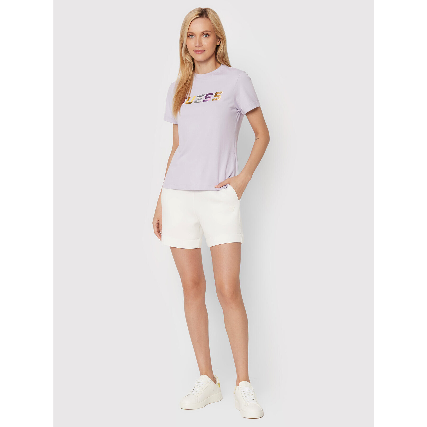 Guess Тишърт Chryssa V2YI04 I3Z11 Виолетов Regular Fit - Pepit.bg