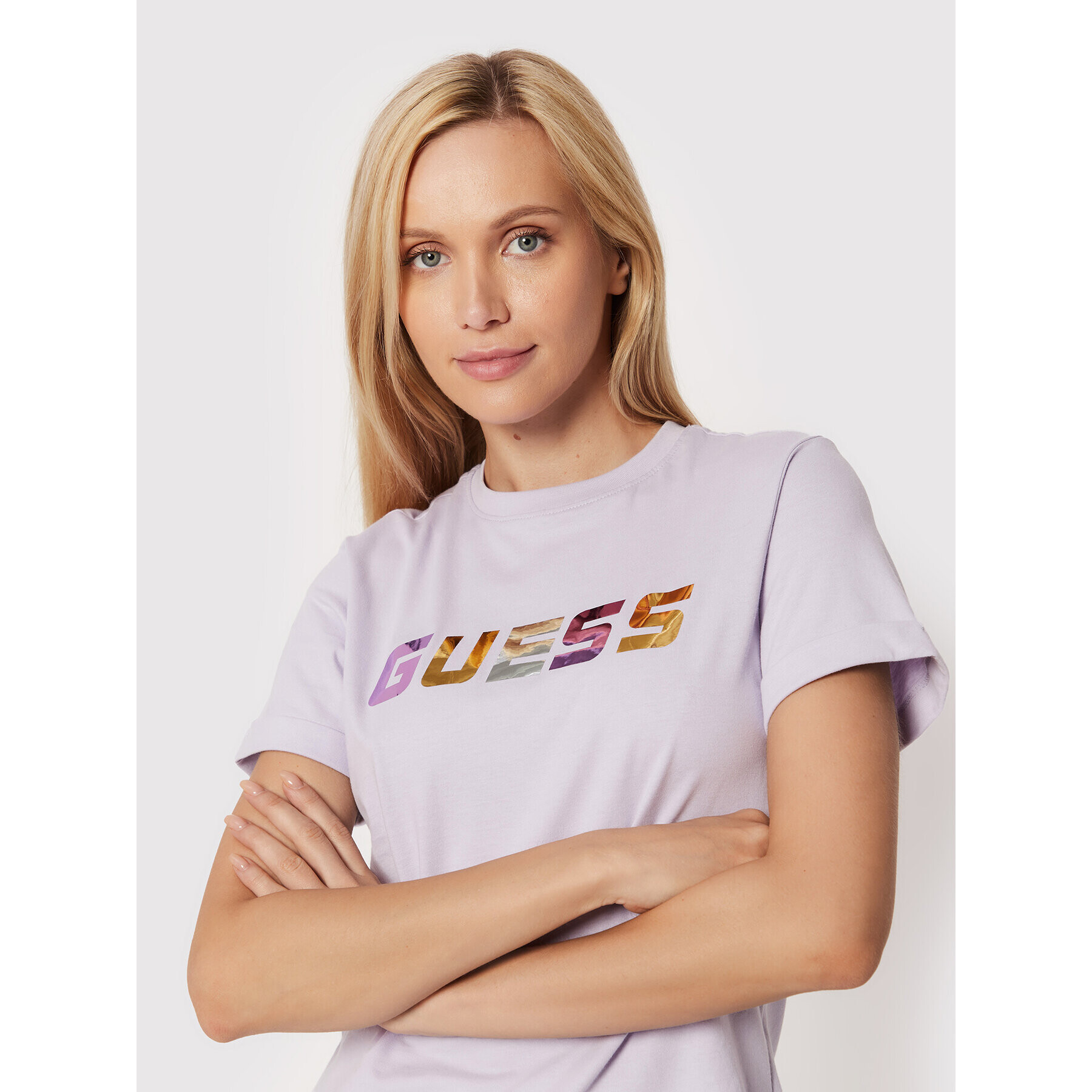 Guess Тишърт Chryssa V2YI04 I3Z11 Виолетов Regular Fit - Pepit.bg