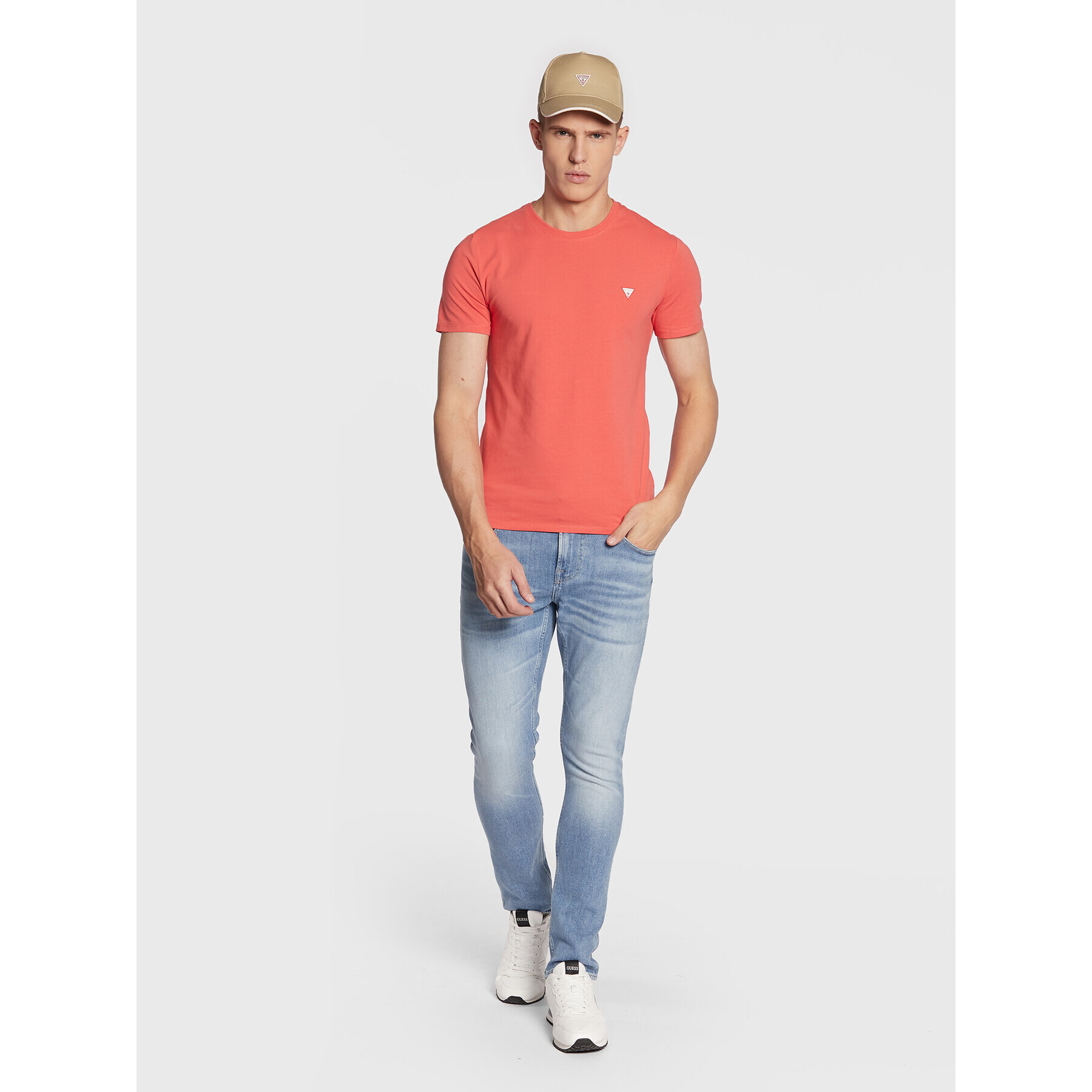 Guess Тишърт Core M2YI24 J1311 Оранжев Super Slim Fit - Pepit.bg