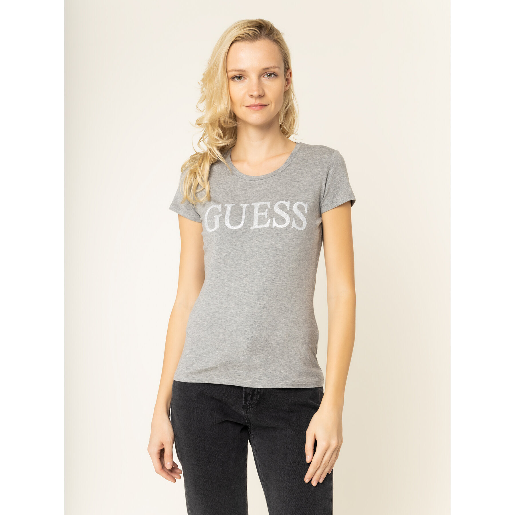 Guess Тишърт Crystal W01I74 J1300 Сив Regular Fit - Pepit.bg