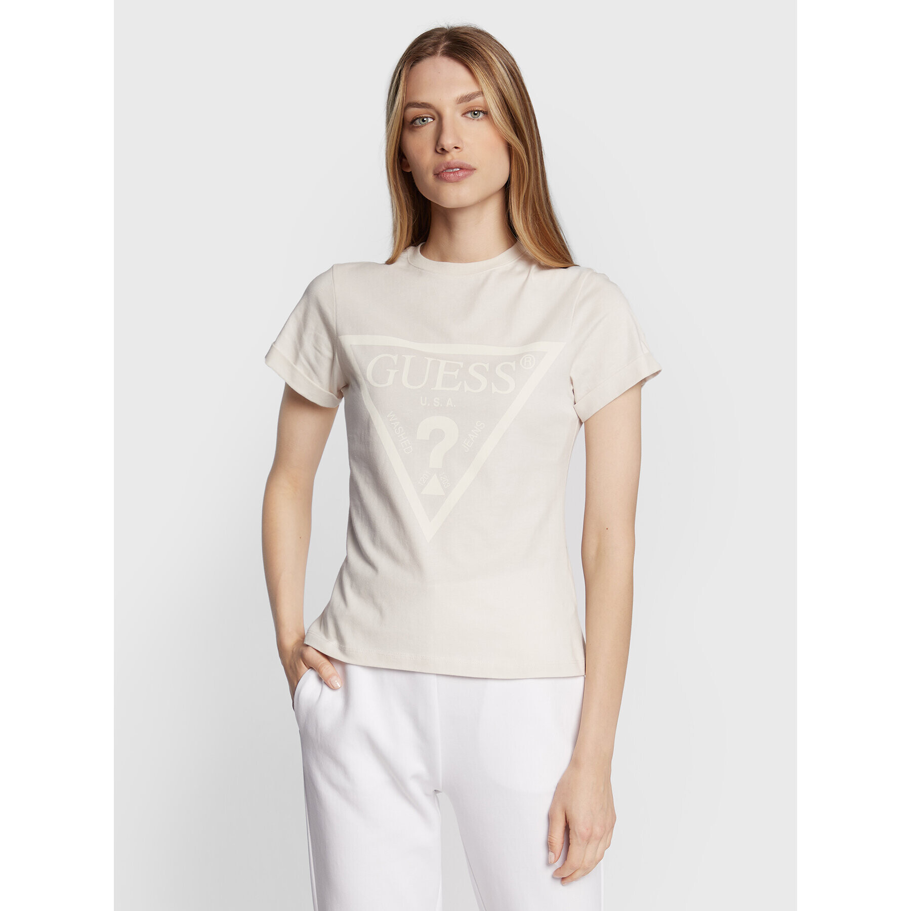 Guess Тишърт Dianna V2BI06 I3Z14 Бежов Regular Fit - Pepit.bg