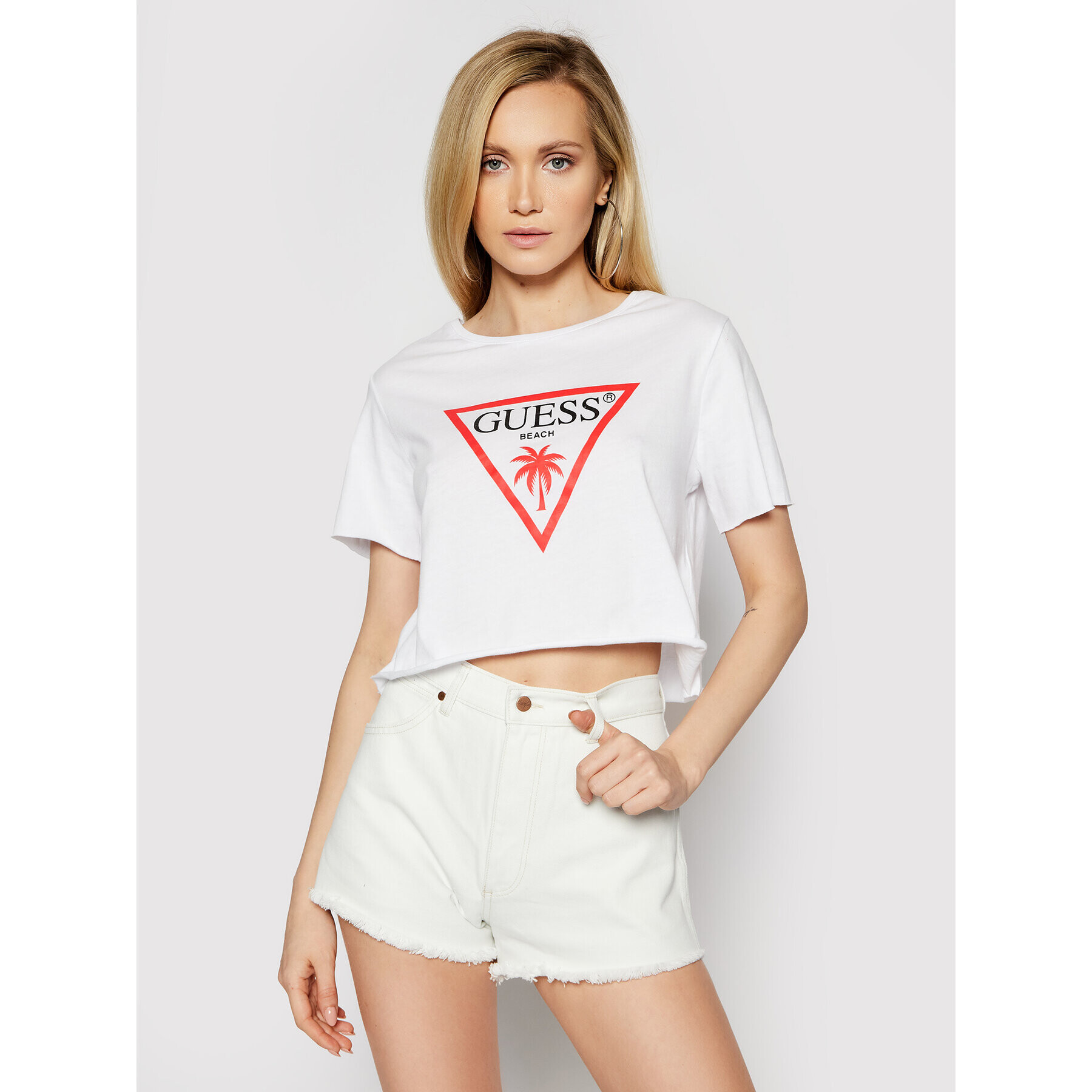 Guess Тишърт E02I01 JA911 Бял Regular Fit - Pepit.bg