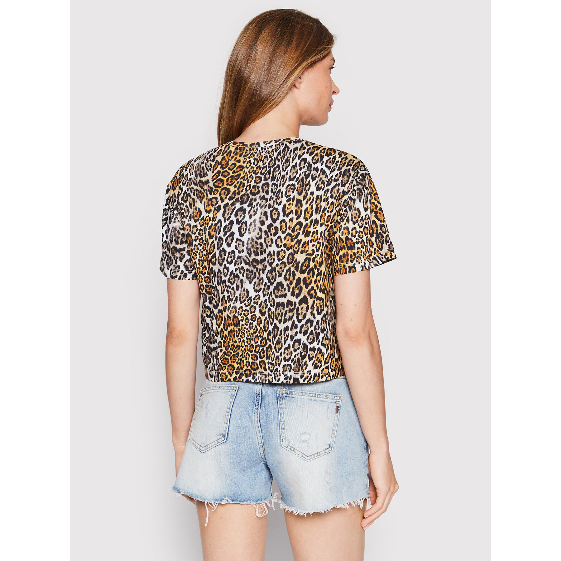 Guess Тишърт E2GI01 JA900 Кафяв Cropped Fit - Pepit.bg
