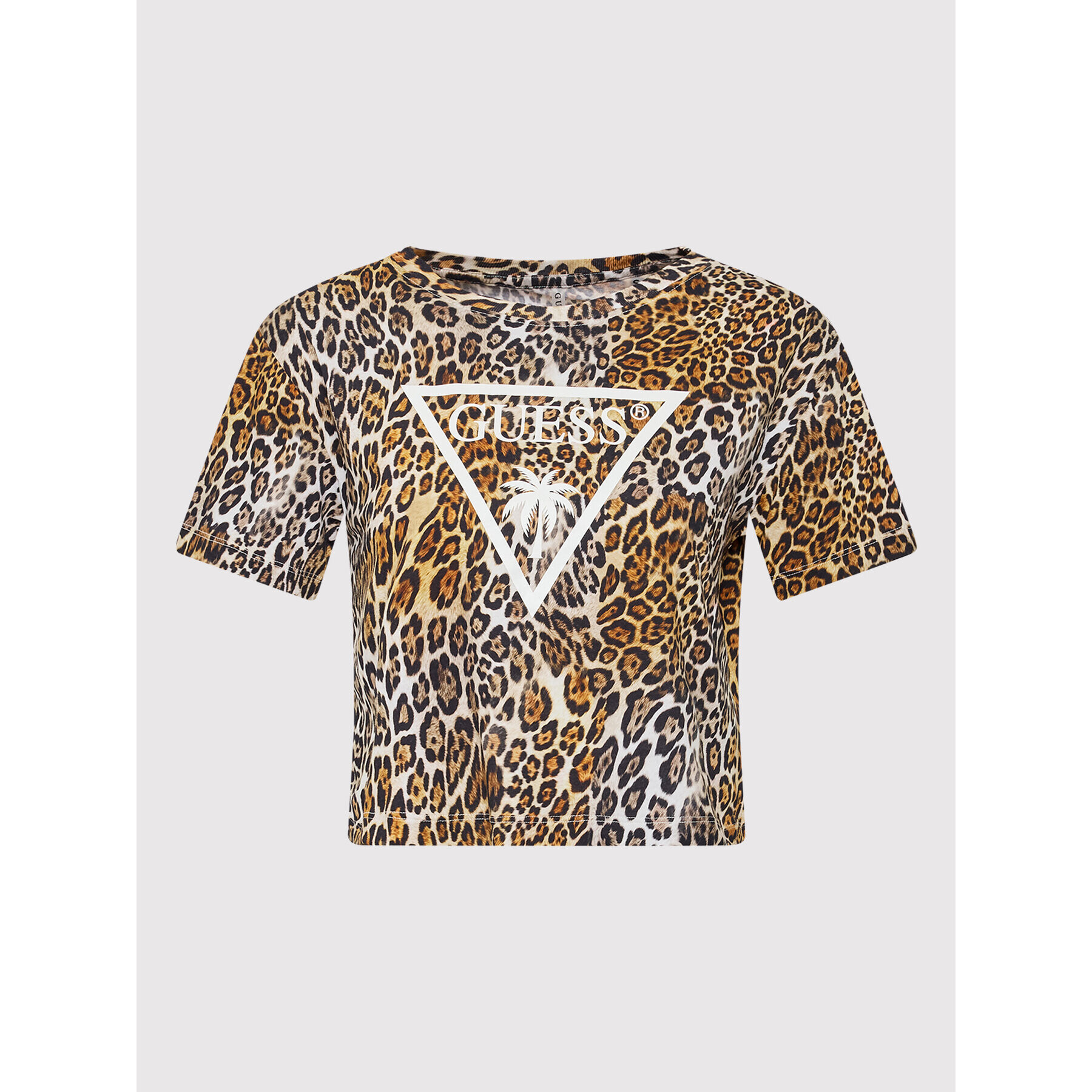 Guess Тишърт E2GI01 JA900 Кафяв Cropped Fit - Pepit.bg
