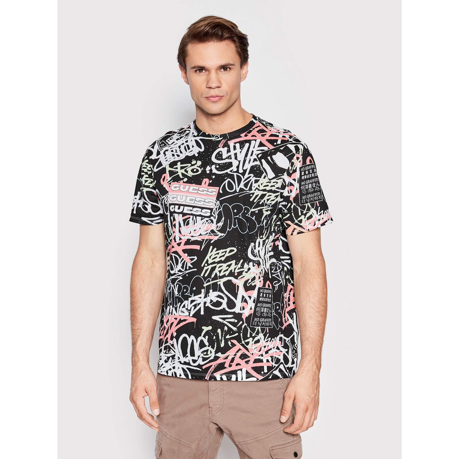 Guess Тишърт Eco Graphic M2YI10 K9RM1 Цветен Slim Fit - Pepit.bg