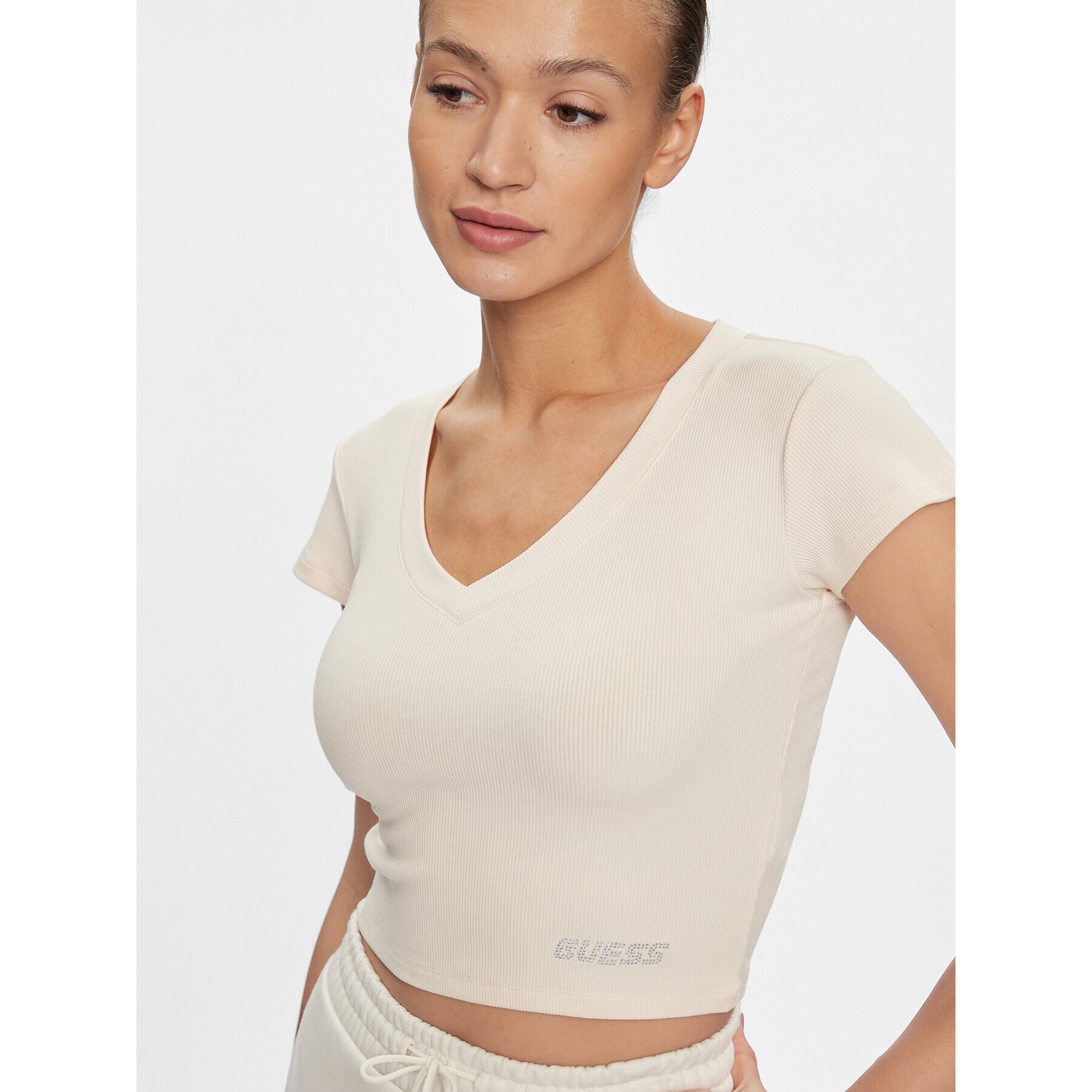 Guess Тишърт Edie V4RP10 K8RT2 Бежов Regular Fit - Pepit.bg