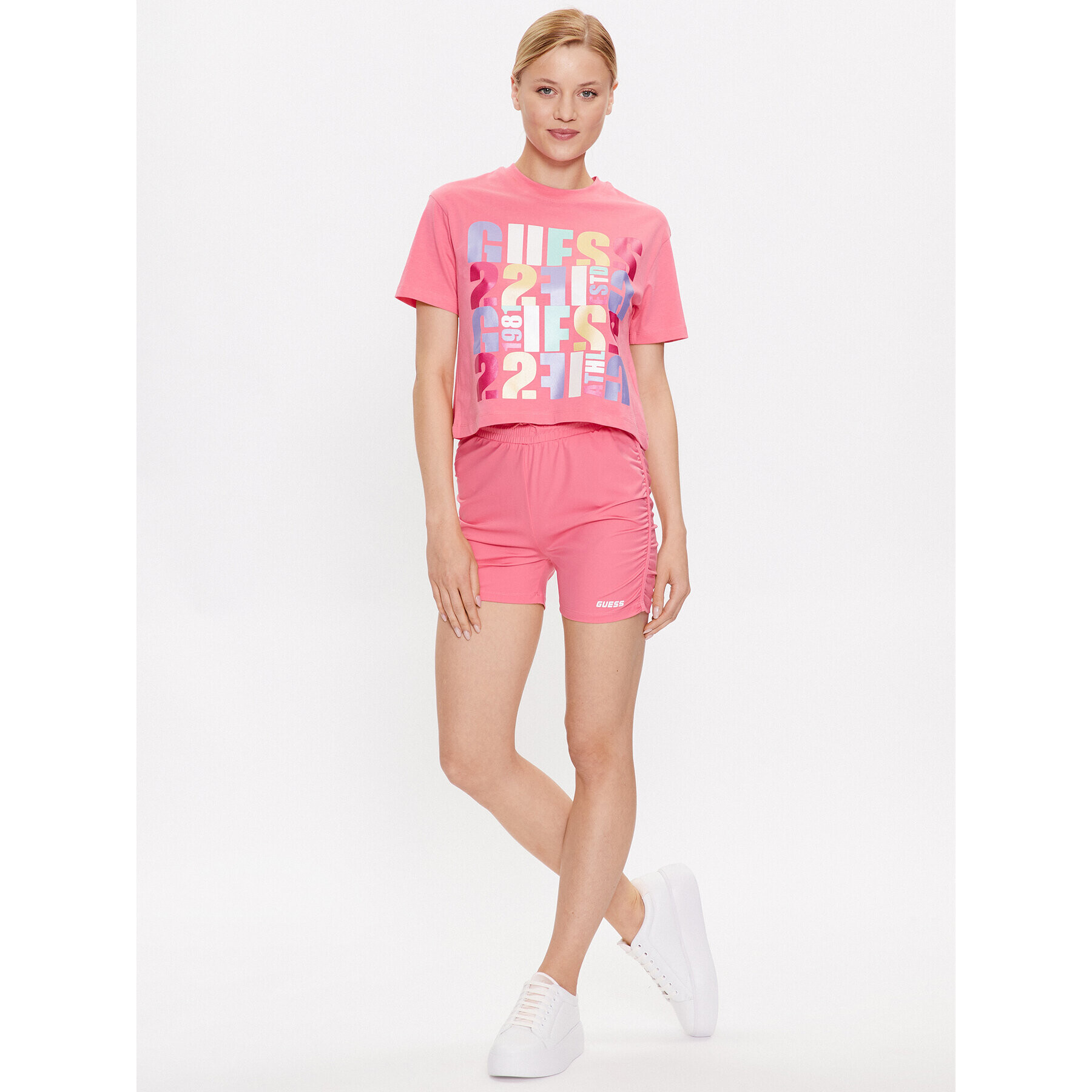 Guess Тишърт Edwina V3GI08 I3Z14 Розов Regular Fit - Pepit.bg