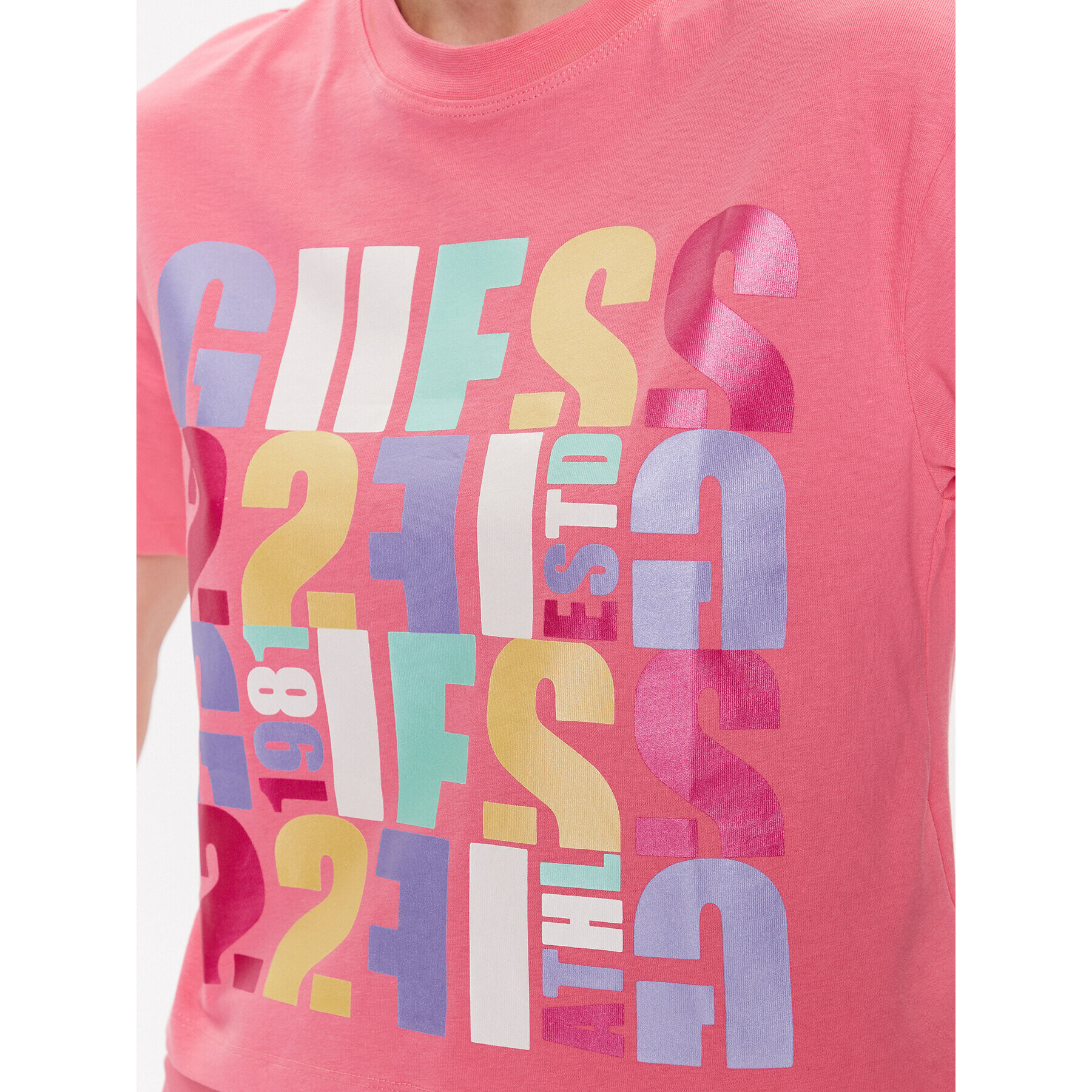 Guess Тишърт Edwina V3GI08 I3Z14 Розов Regular Fit - Pepit.bg