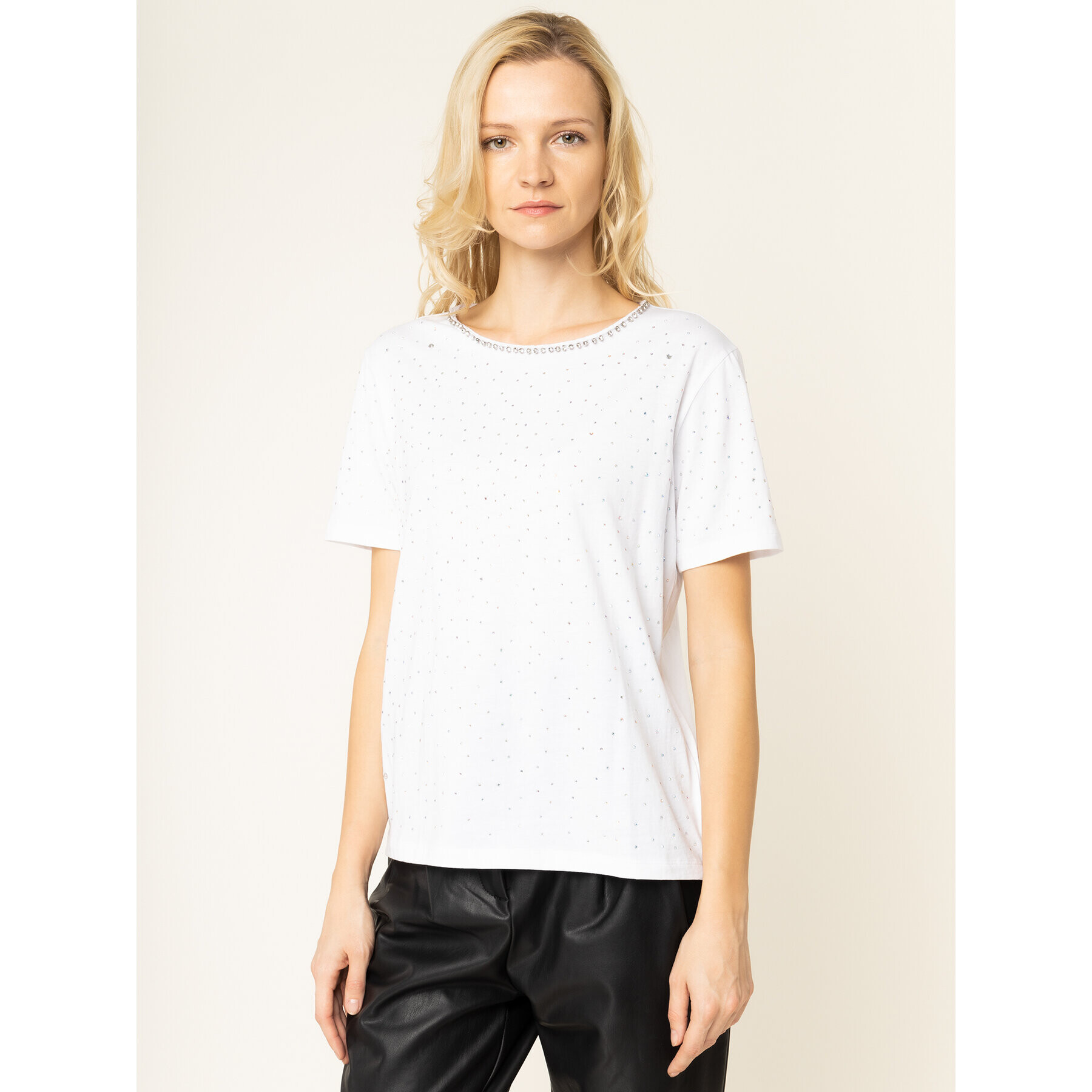 Guess Тишърт Edwina W01P92 K7DN0 Бял Slim Fit - Pepit.bg