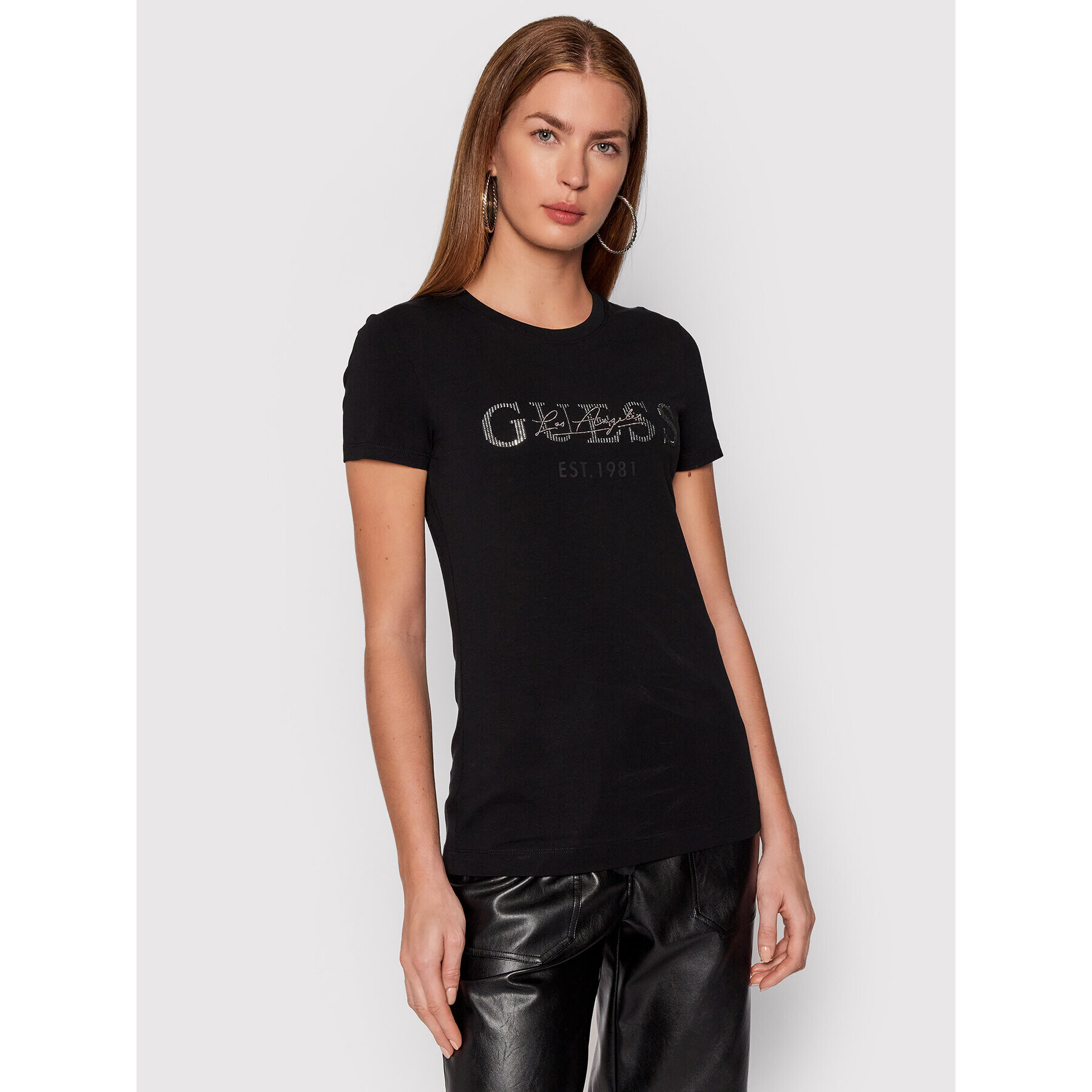 Guess Тишърт Enara W1BI02 J1311 Черен Regular Fit - Pepit.bg