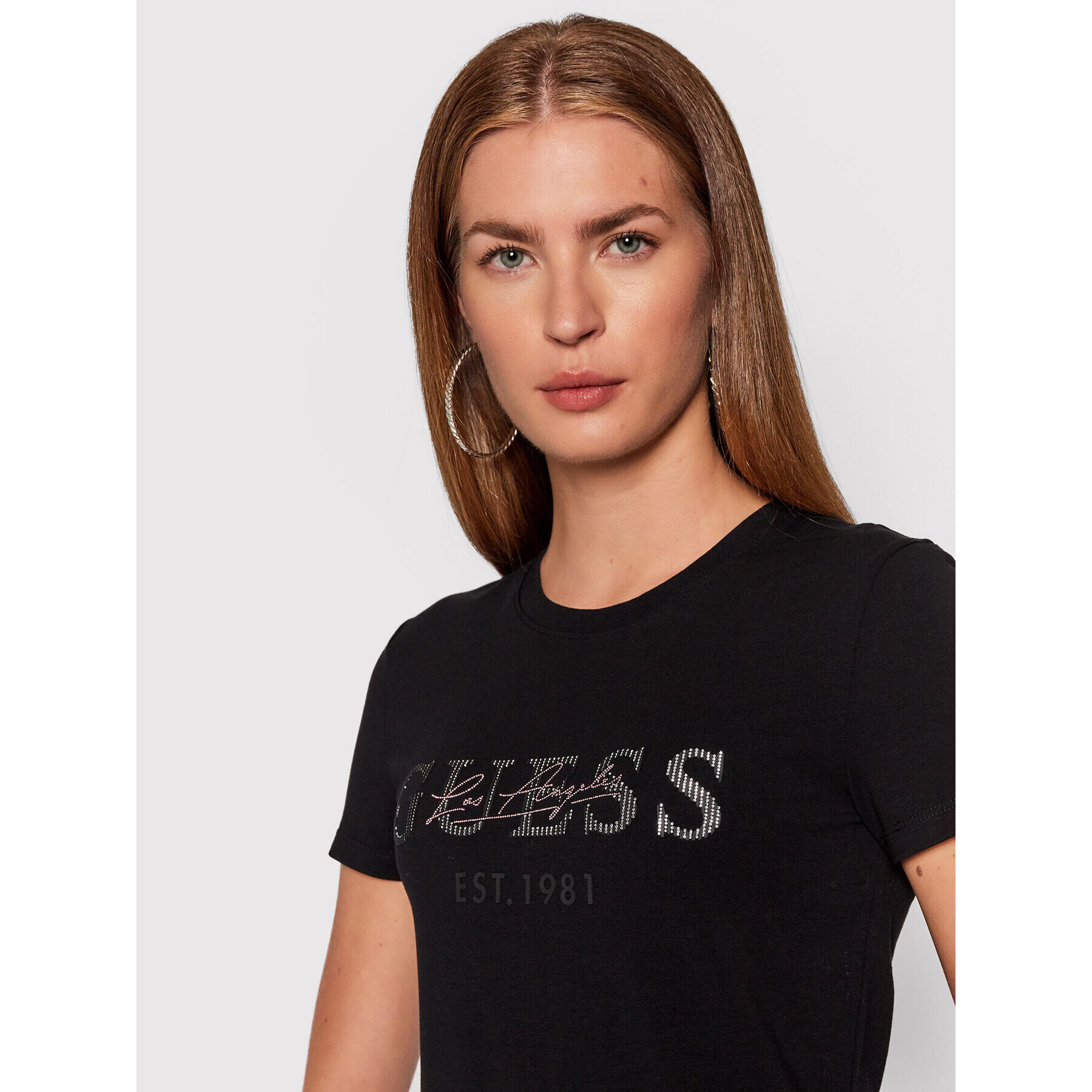 Guess Тишърт Enara W1BI02 J1311 Черен Regular Fit - Pepit.bg