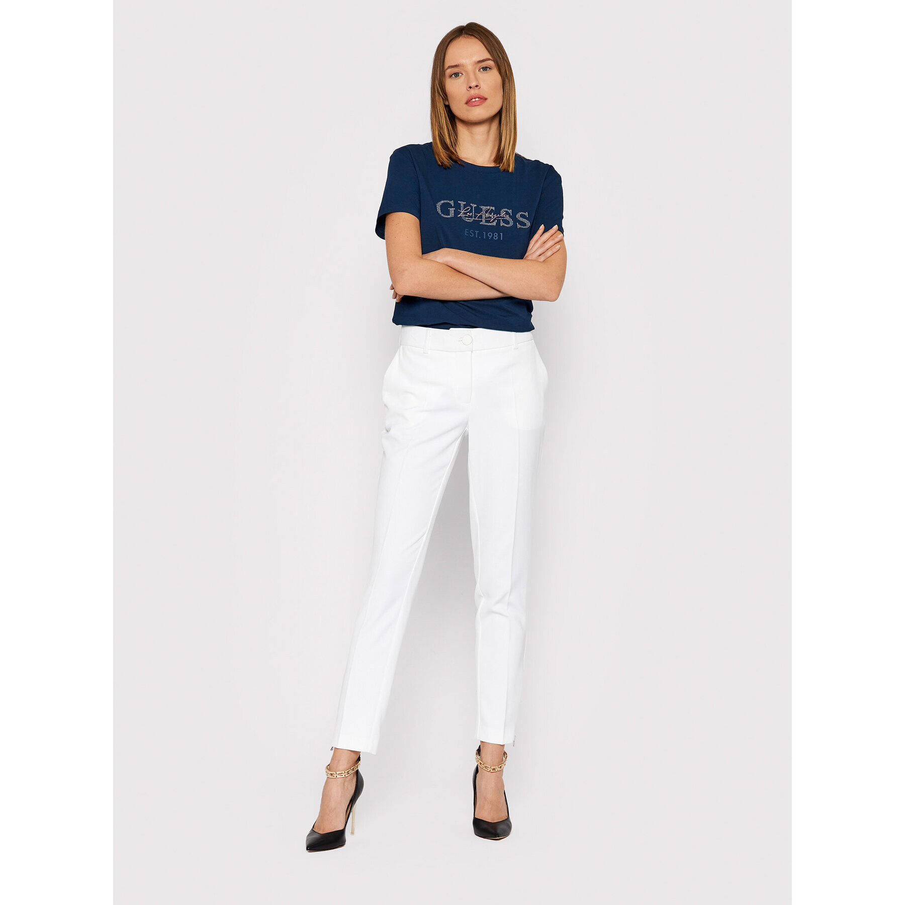 Guess Тишърт Enara W1BI02 J1311 Тъмносин Regular Fit - Pepit.bg