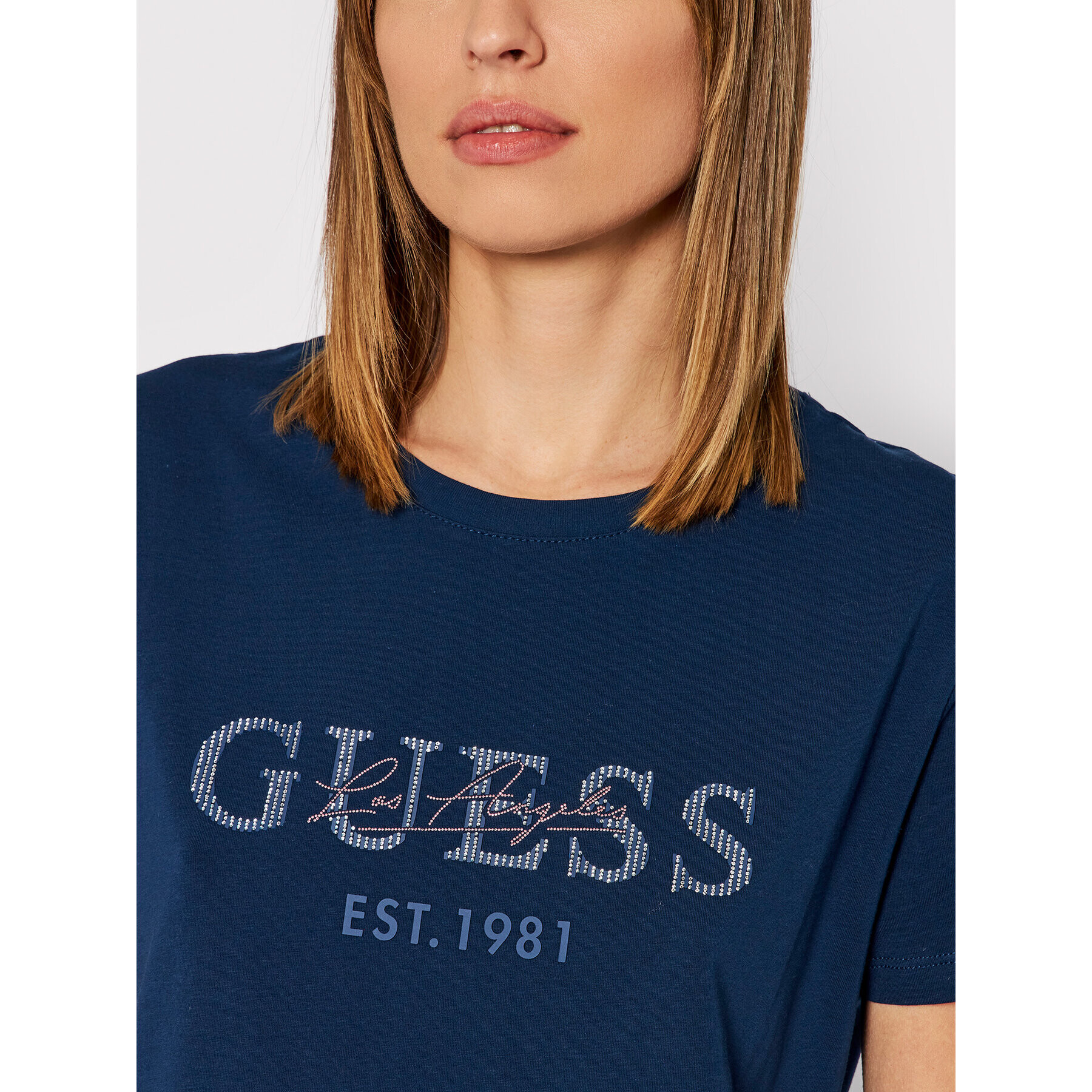 Guess Тишърт Enara W1BI02 J1311 Тъмносин Regular Fit - Pepit.bg