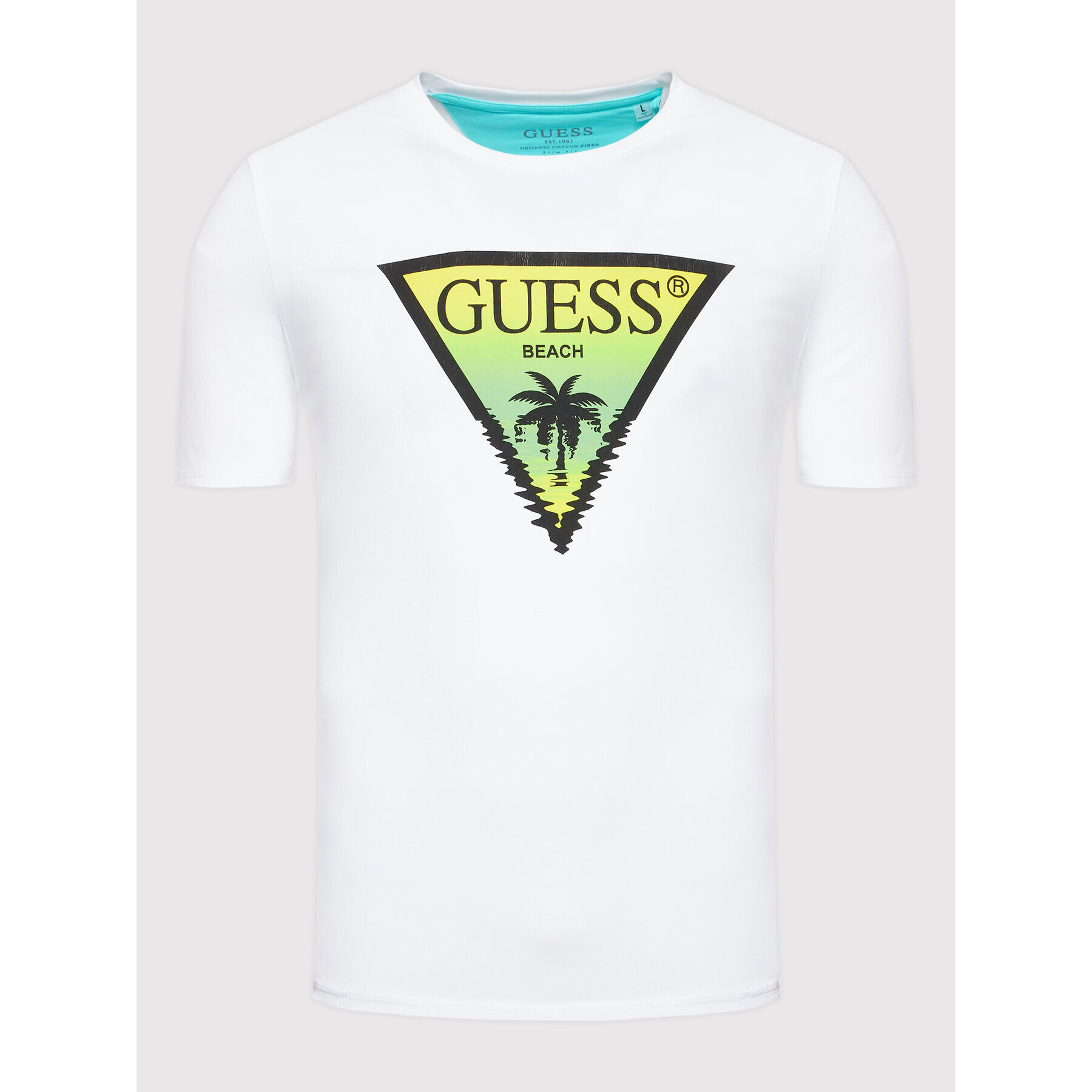 Guess Тишърт F2GI00 J1311 Бял Slim Fit - Pepit.bg