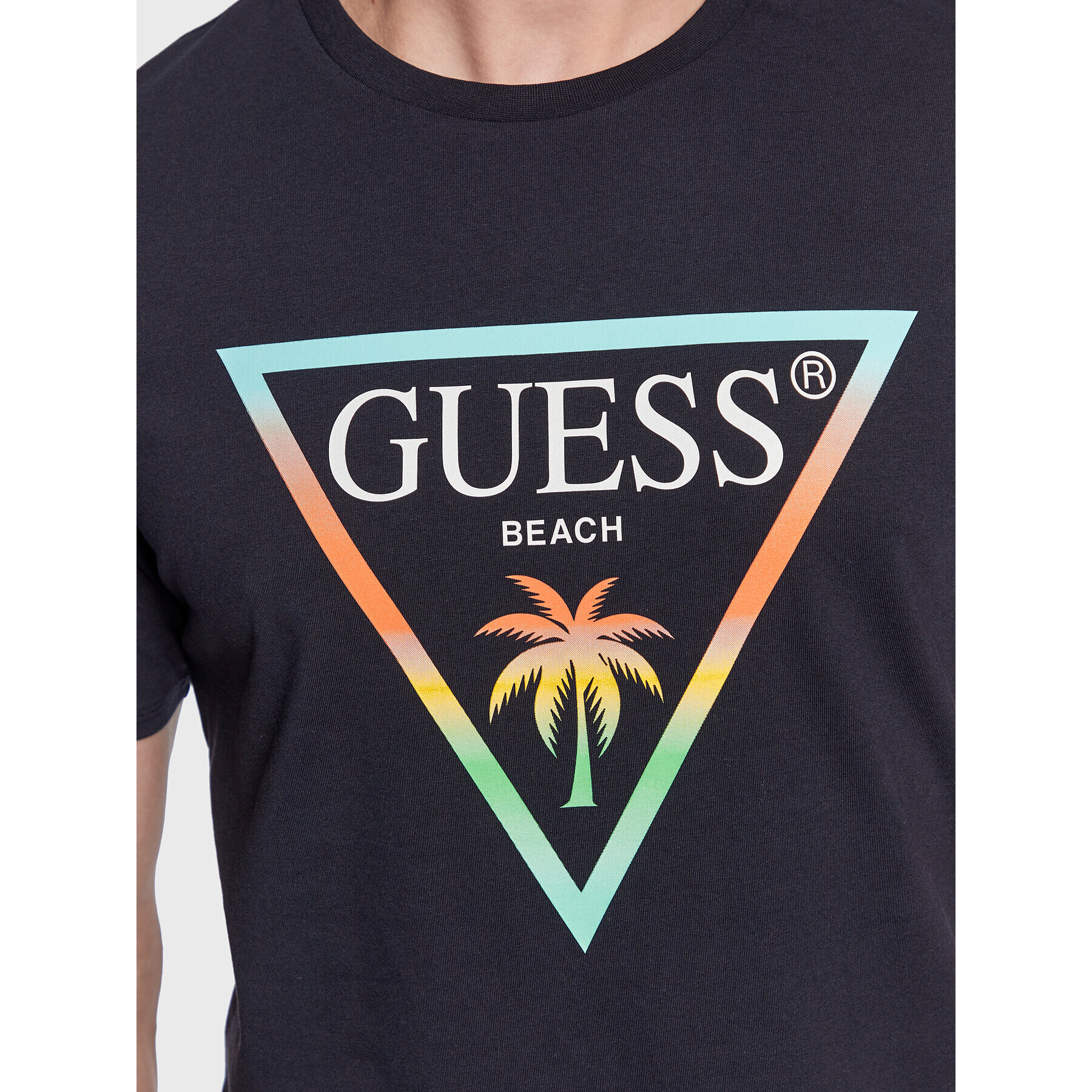 Guess Тишърт F3GI02 J1314 Син Slim Fit - Pepit.bg