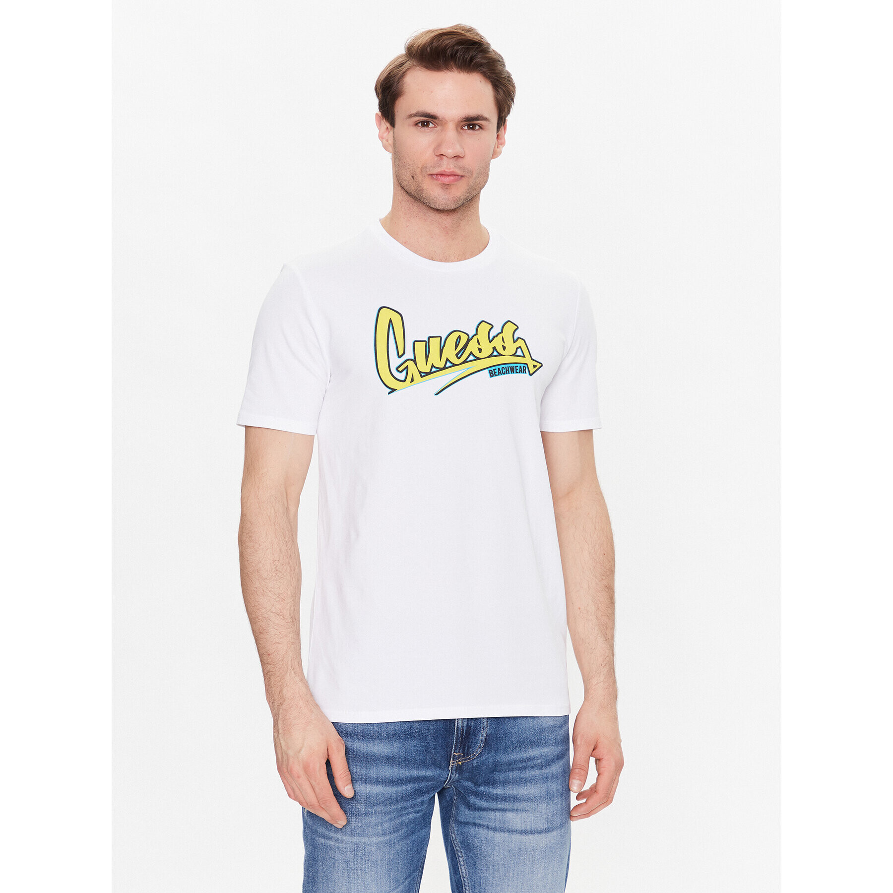 Guess Тишърт F3GI10 J1314 Бял Regular Fit - Pepit.bg