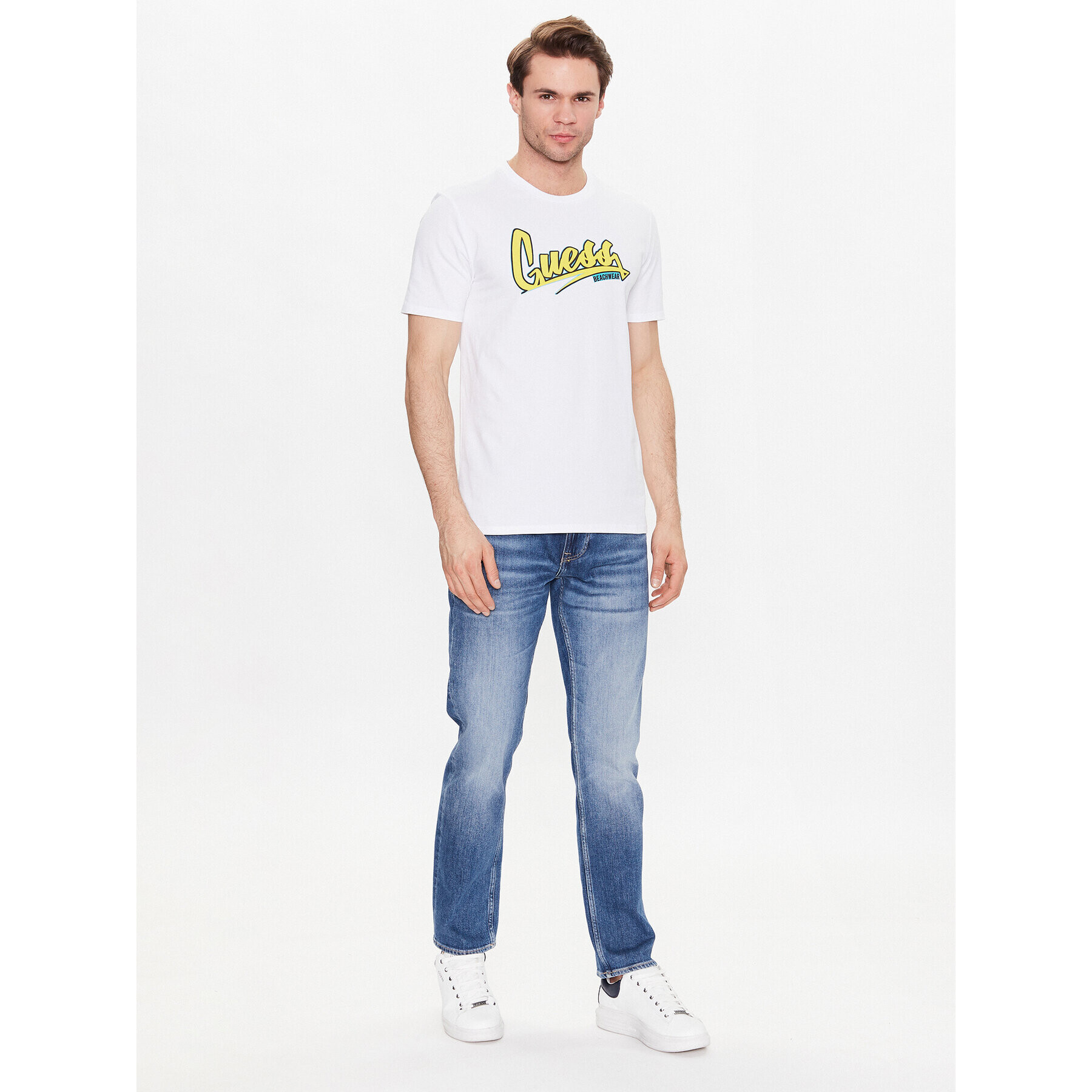 Guess Тишърт F3GI10 J1314 Бял Regular Fit - Pepit.bg
