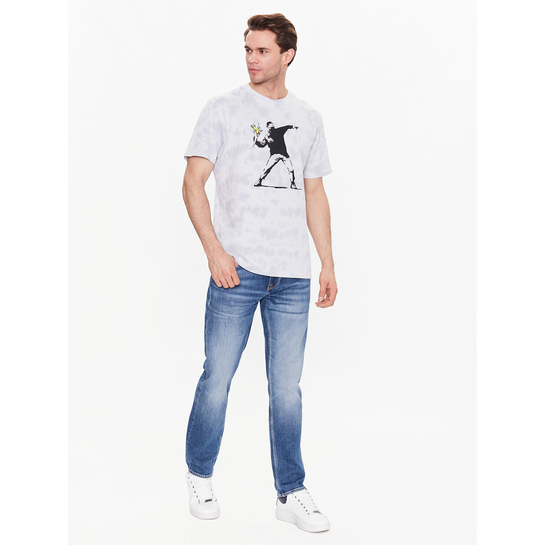 Guess Тишърт Flower M3GI68 K9RM3 Син Regular Fit - Pepit.bg